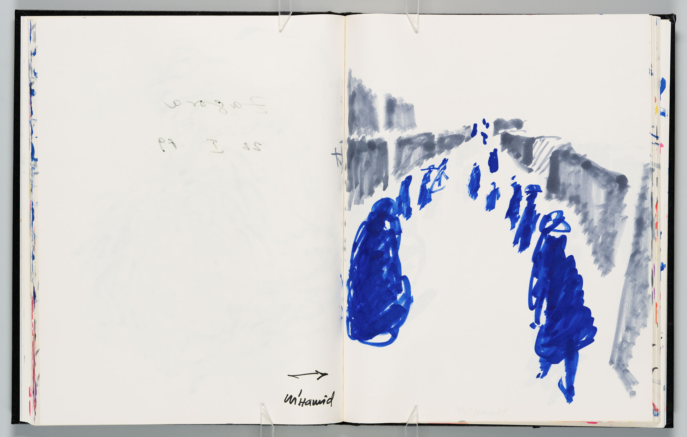 Untitled (Bleed-Through Of Previous Page, Left Page); Untitled (Street Scene With Figures In M'hamid, Right Page)