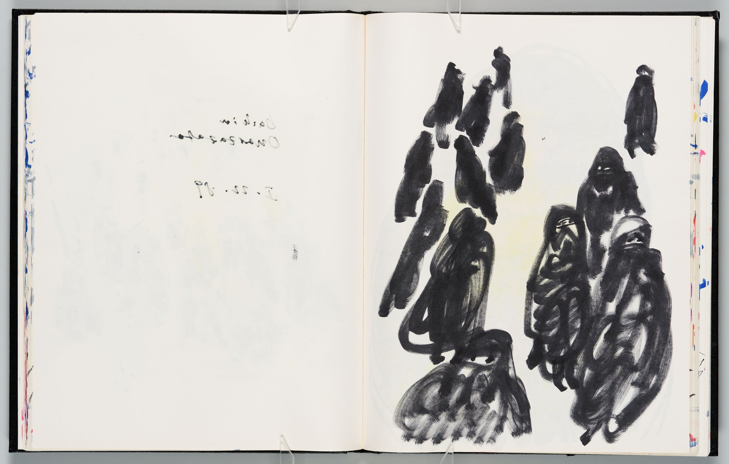 Untitled (Bleed-Through Of Previous Page, Left Page); Untitled (Veiled Figures, Right Page)