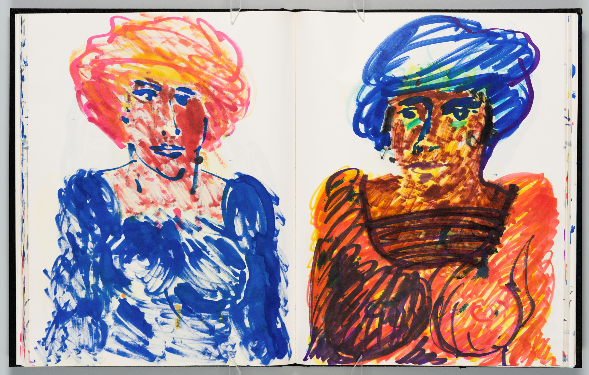 Untitled (Bleed-Through Of Previous Page, Left Page); Untitled (Portrait Of Female Figure, Right Page)