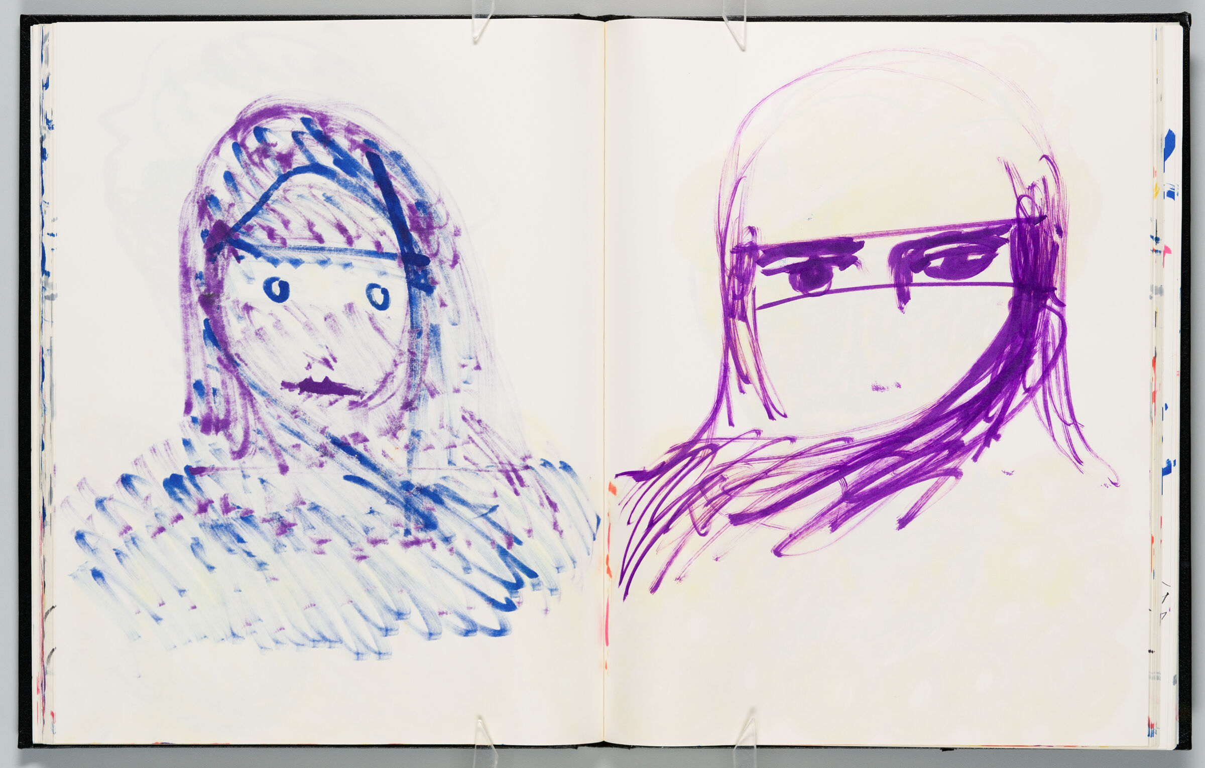 Untitled (Bleed-Through Of Previous Page, Left Page); Untitled (Portrait Of Veiled Figure, Right Page)