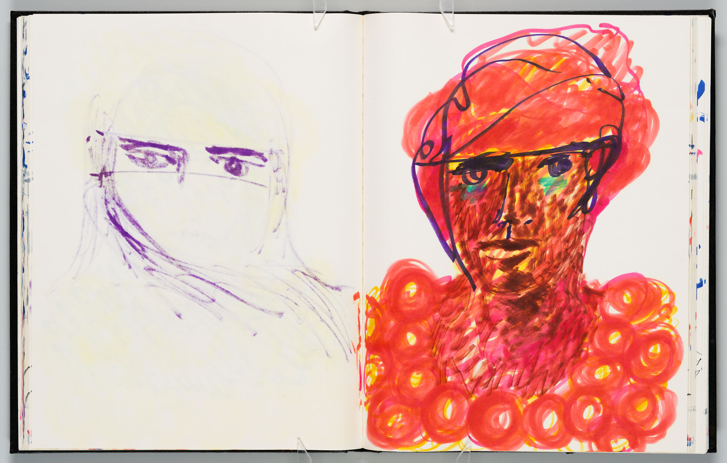 Untitled (Bleed-Through Of Previous Page, Left Page); Untitled (Bust Portrait, Right Page)