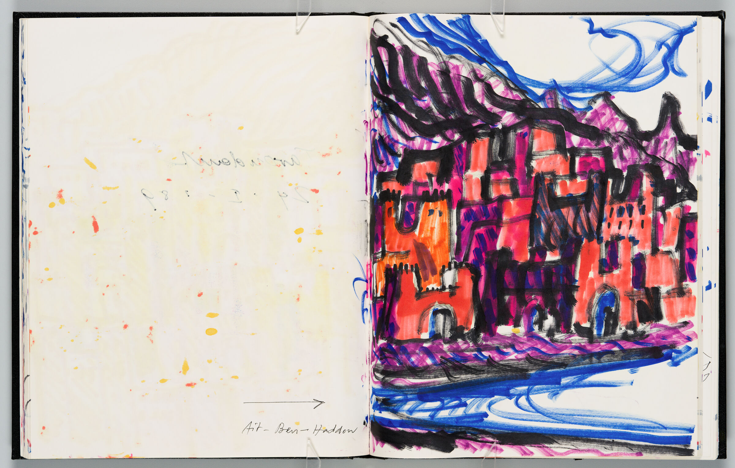 Untitled (Bleed-Through Of Previous Page, Left Page); Untitled (View Of Aït Benhaddou, Right Page)