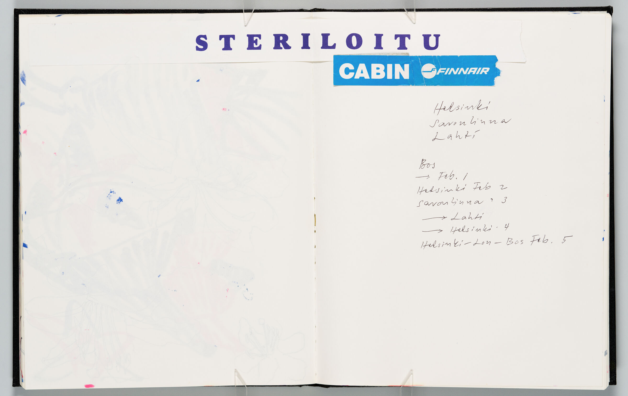 Untitled (Finnair Travel Ephemera And Itinerary, Two-Page Spread)