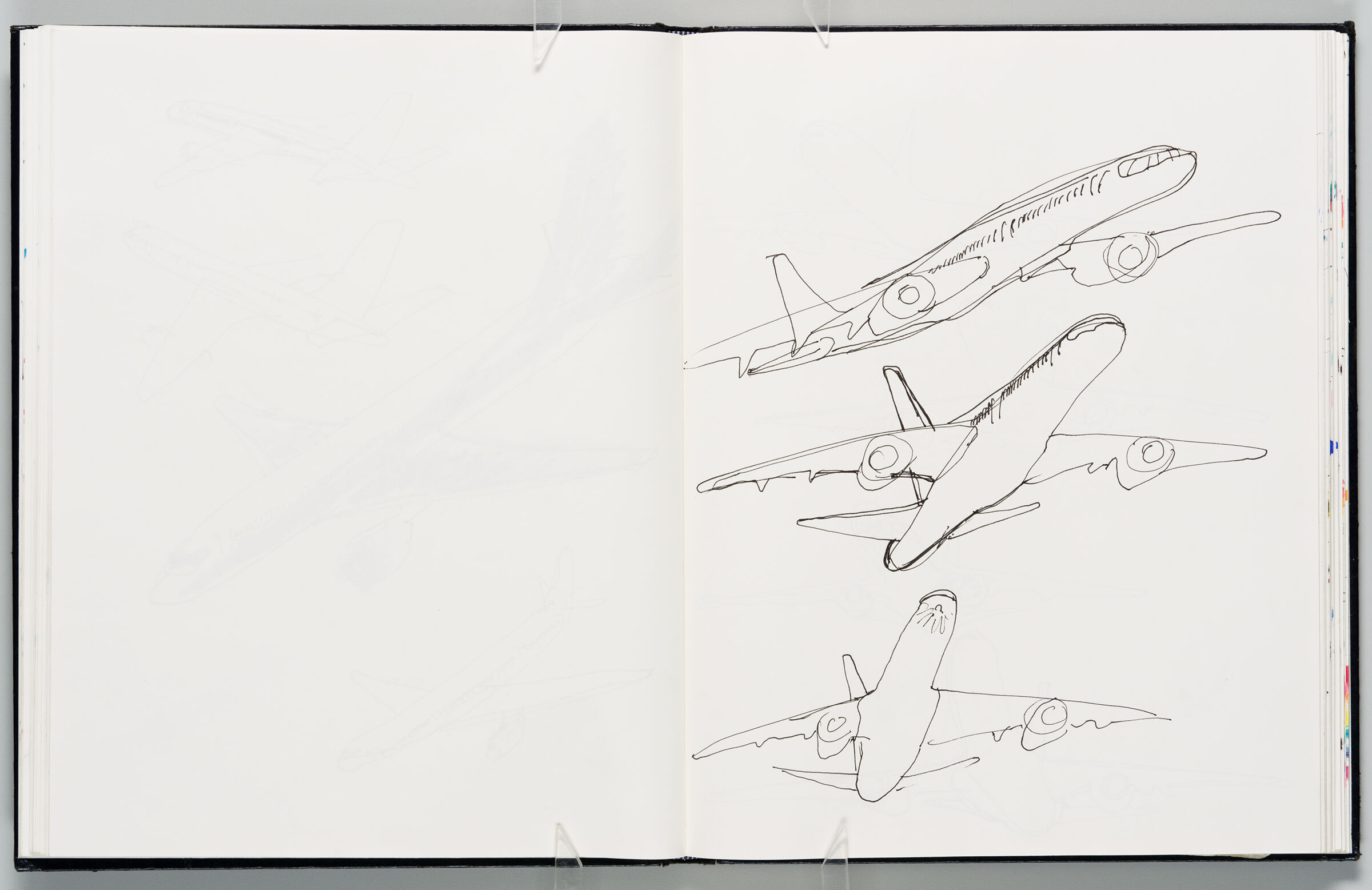 Untitled (Blank, Left Page); Untitled (Designs For Condor Planes, Right Page)