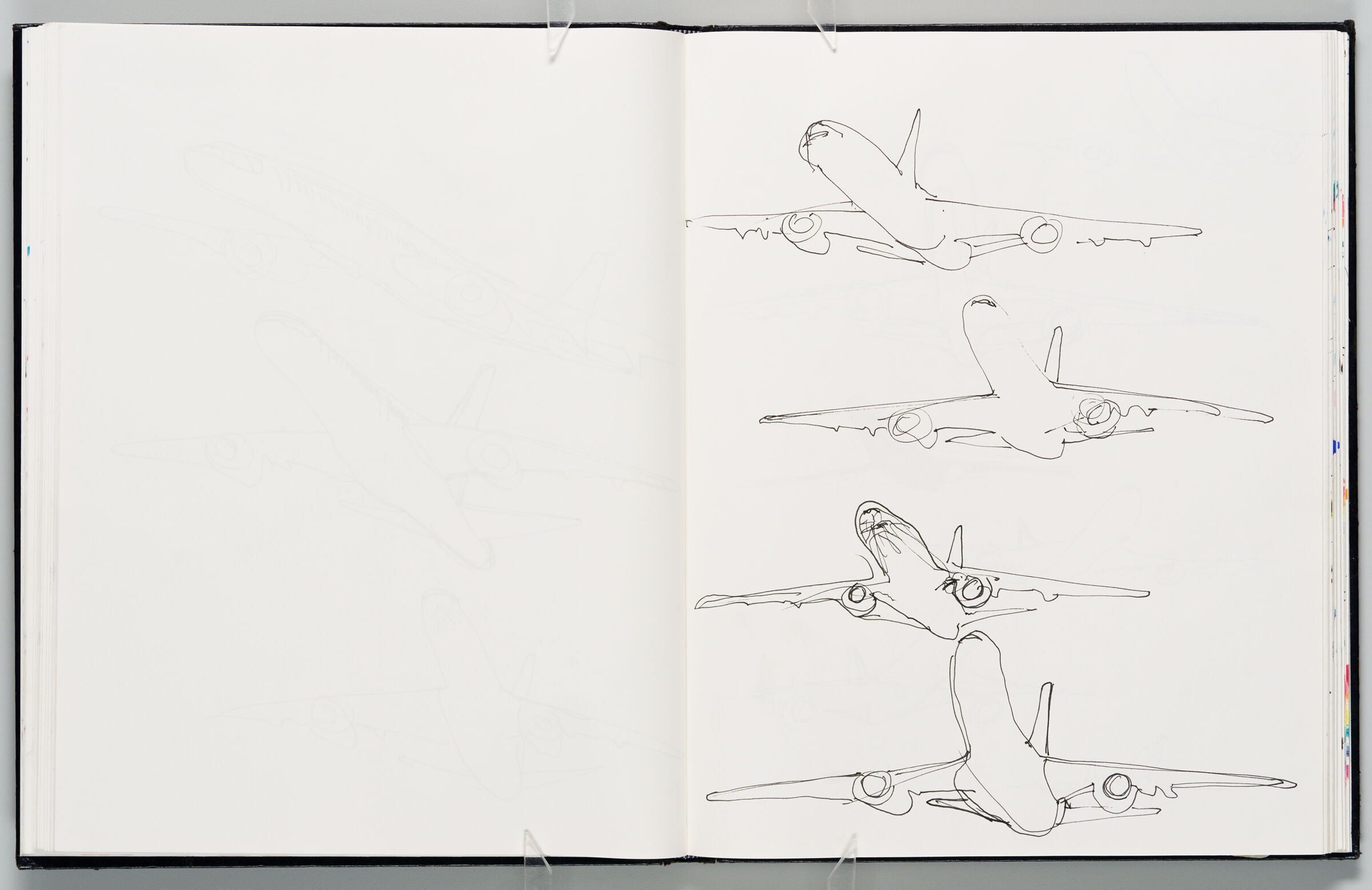 Untitled (Blank, Left Page); Untitled (Designs For Condor Planes, Right Page)