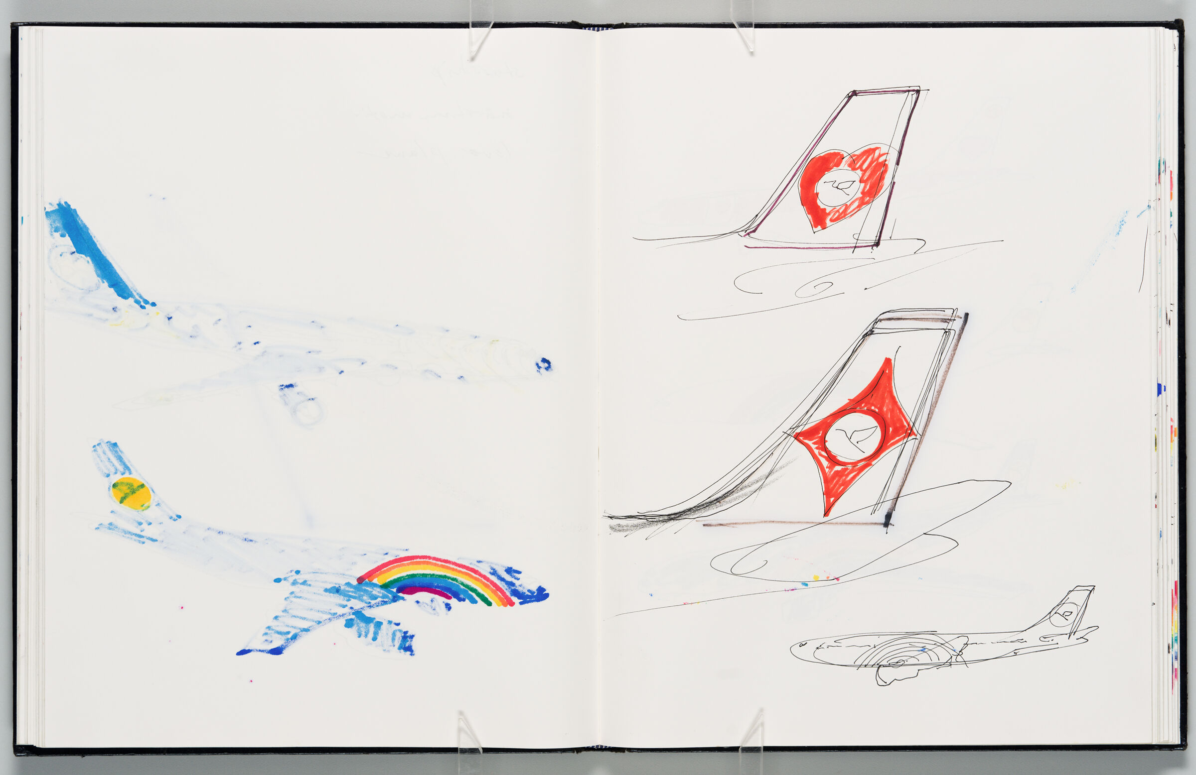 Untitled (Bleed-Through Of Previous Page, Left Page); Untitled (Designs For Condor Planes, Right Page)