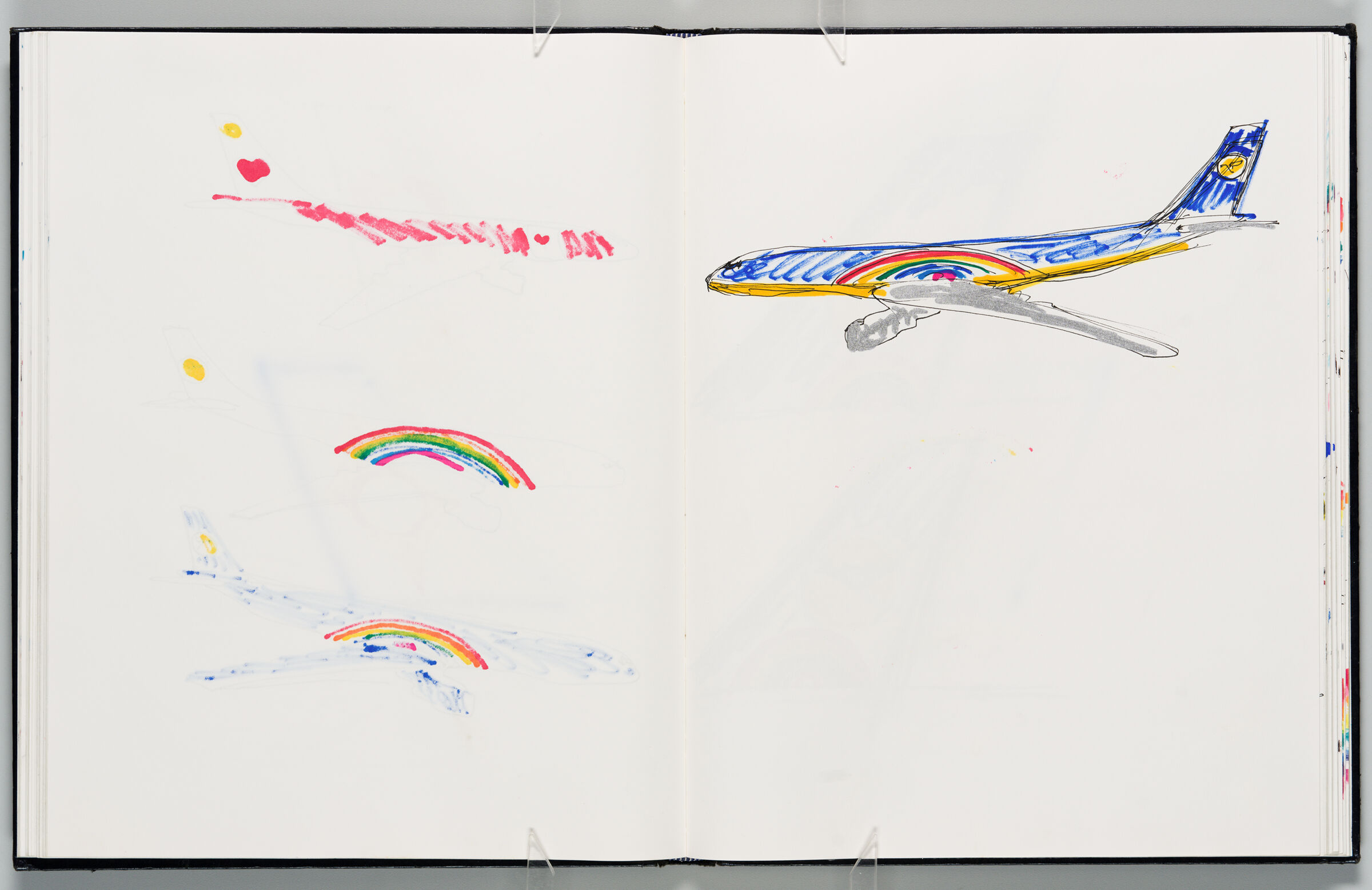 Untitled (Bleed-Through Of Previous Page, Left Page); Untitled (Rainbow Design For Condor Planes, Right Page)