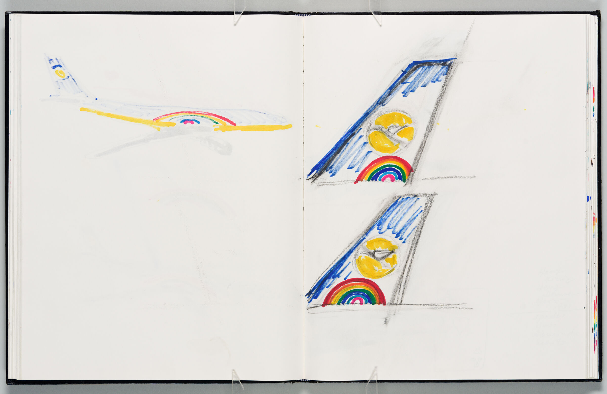 Untitled (Bleed-Through Of Previous Page, Left Page); Untitled (Rainbow Designs For Condor Planes, Right Page)