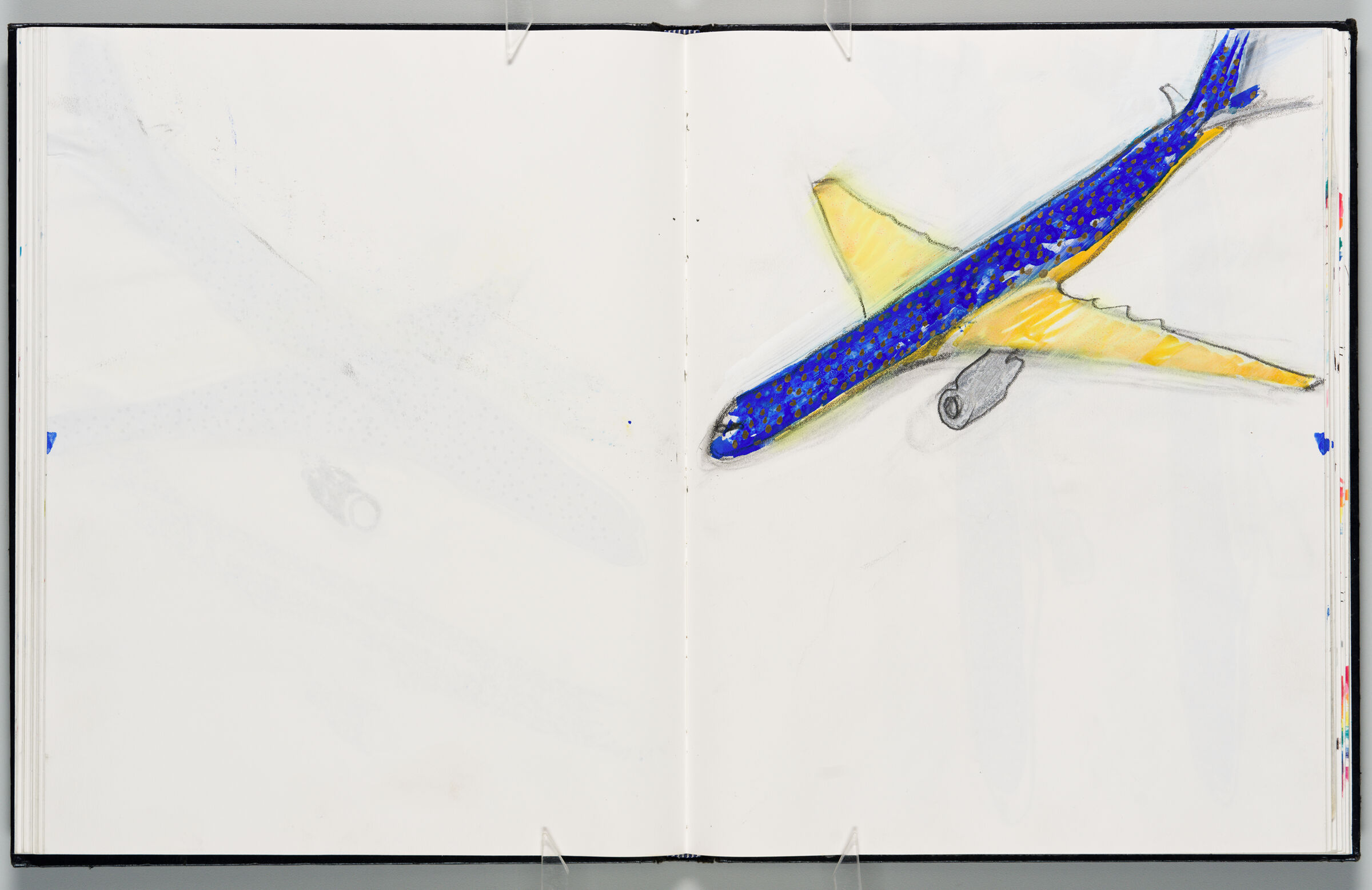 Untitled (Blank With Color Transfer, Left Page); Untitled (Starplane Design For Condor, Right Page)