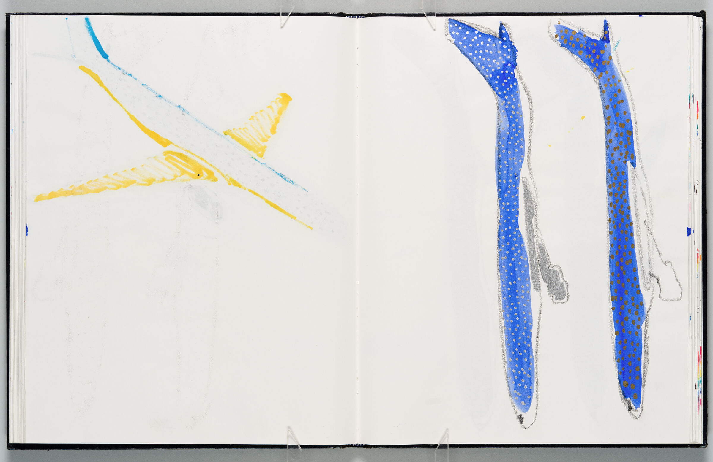 Untitled (Bleed-Through Of Previous Page With Color Transfer, Left Page); Untitled (Starplane Designs For Condor, Right Page)