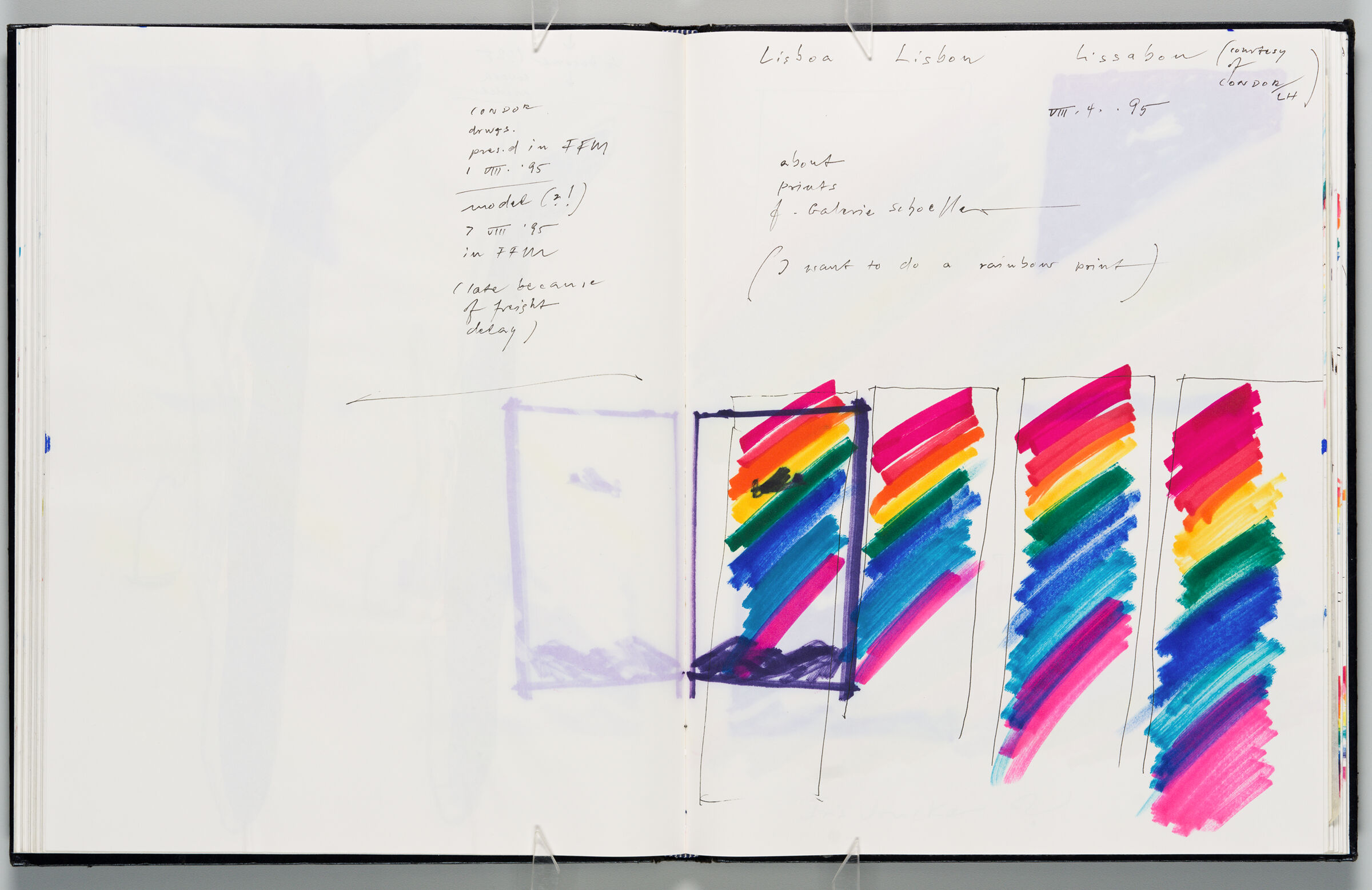 Untitled (Notes With Color Transfer, Left Page); Untitled (Notes And Sketches For 