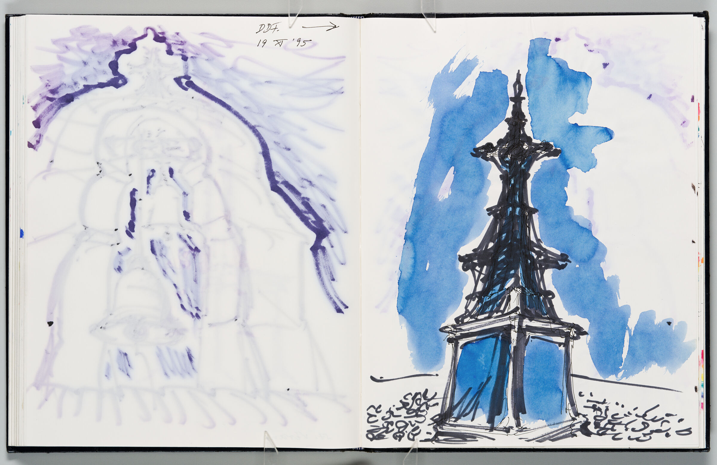 Untitled (Bleed-Through Of Previous Page, Left Page); Untitled (St. Véran With Color Transfer, Right Page)