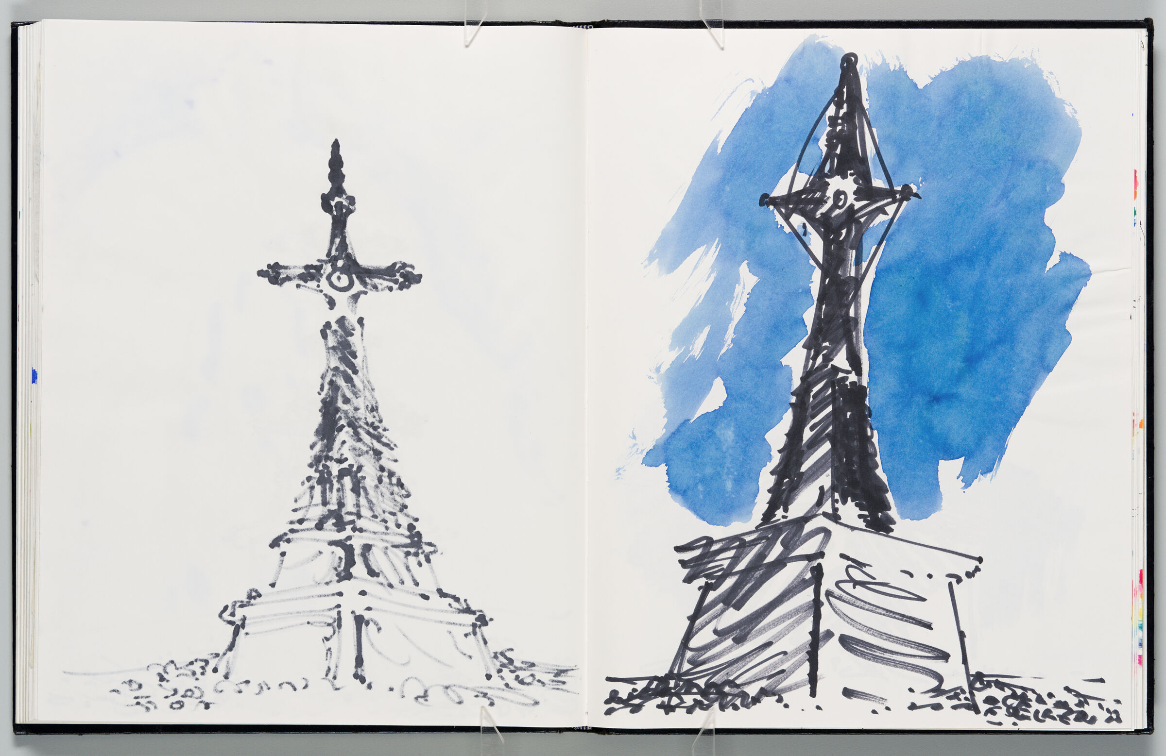 Untitled (Bleed-Through Of Previous Page With Color Transfer, Left Page); Untitled (St. Véran, Right Page)