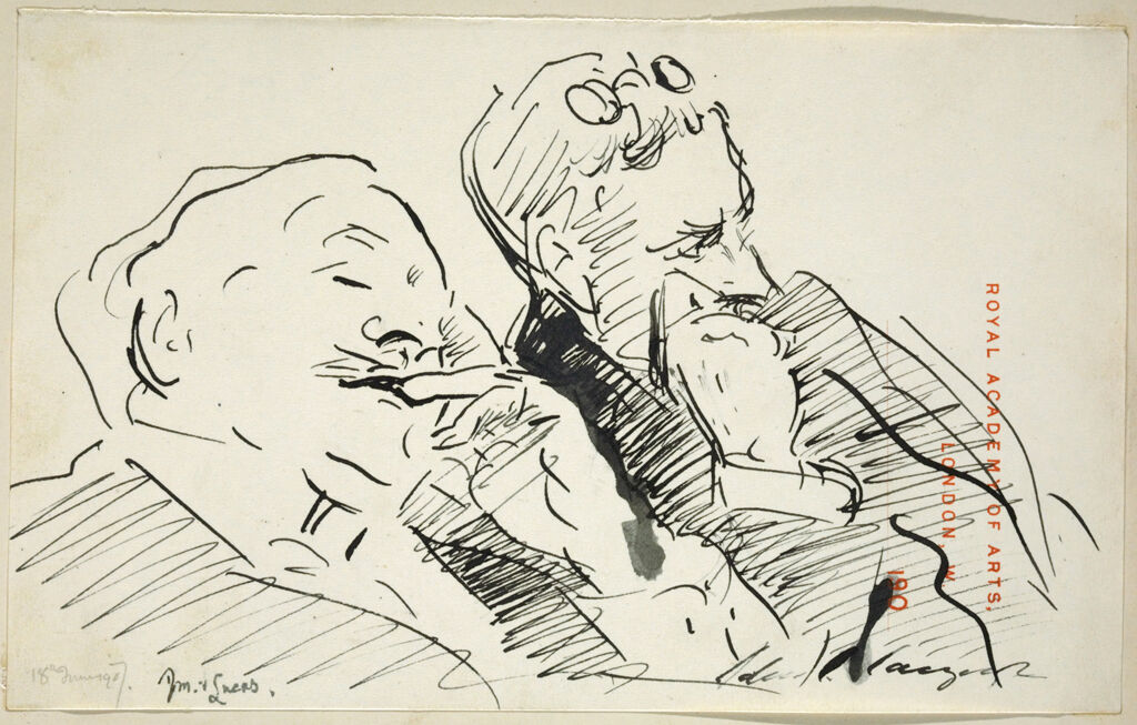 Sketch Of Sir David Murray (1849 - 1933) And John Seymour Lucas (1849- 1923)