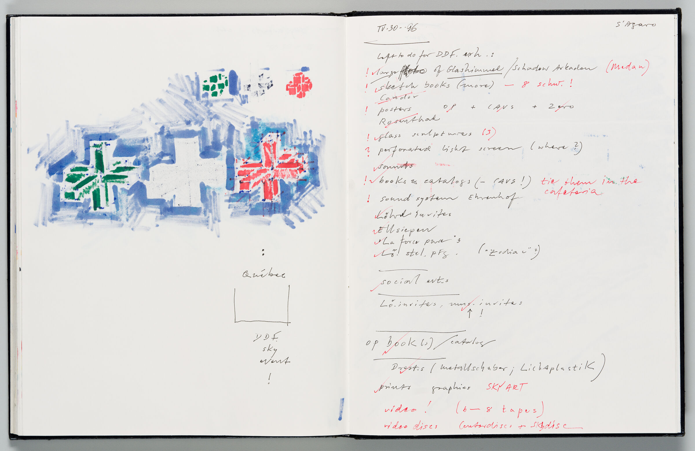 Untitled (Bleed-Through Of Previous Page With Note, Left Page); Untitled (Notes, Right Page)