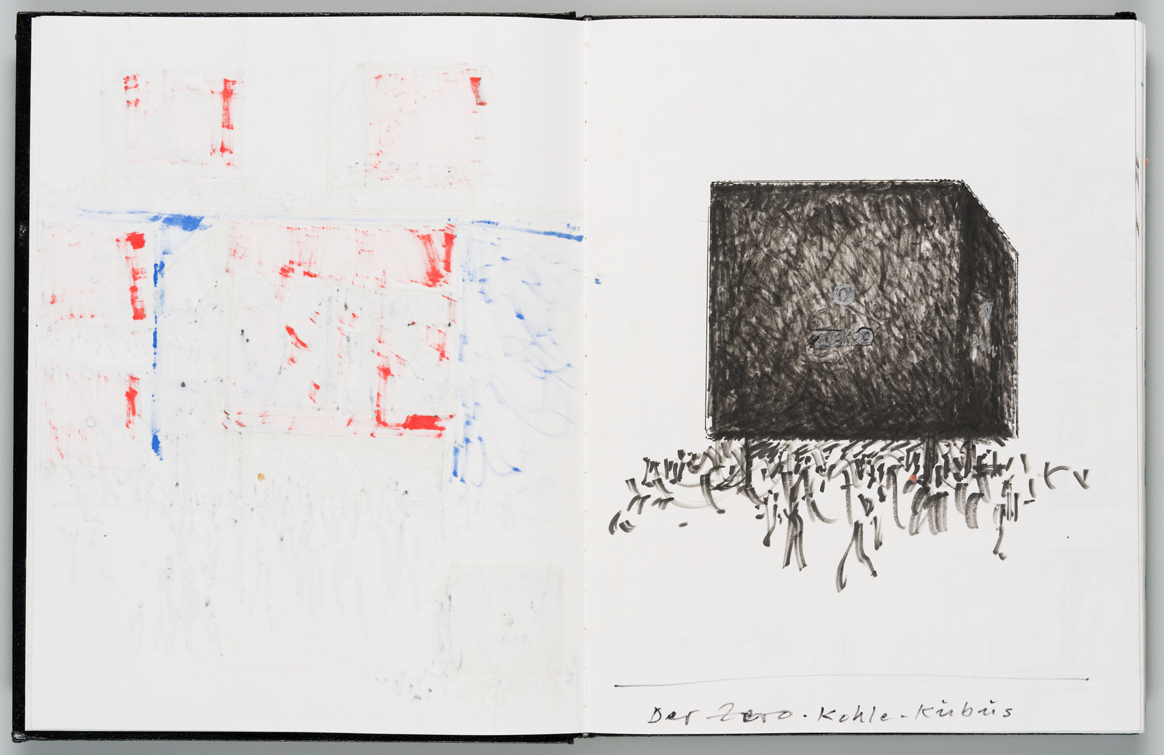 Untitled (Bleed-Through Of Previous Page, Left Page); Untitled (Design For Zero Museum, Right Page)