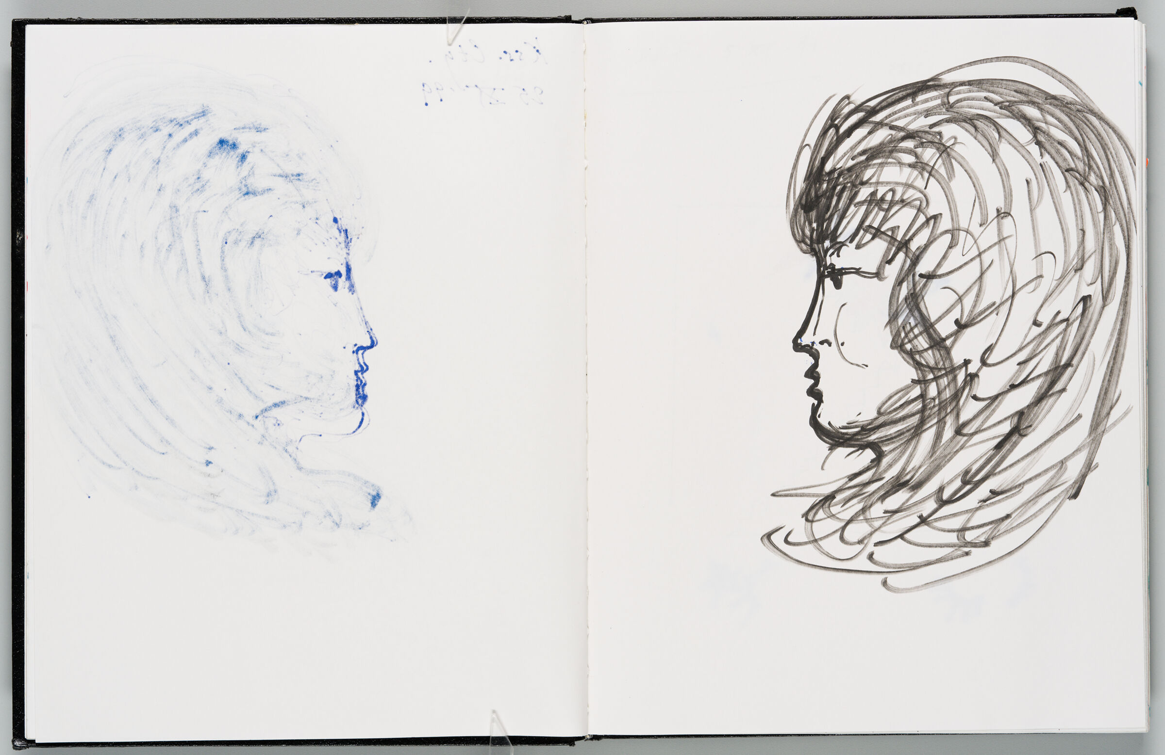 Untitled (Bleed-Through Of Previous Page And Note, Left Page); Untitled (Portrait Of A Child In Profile, Right Page)