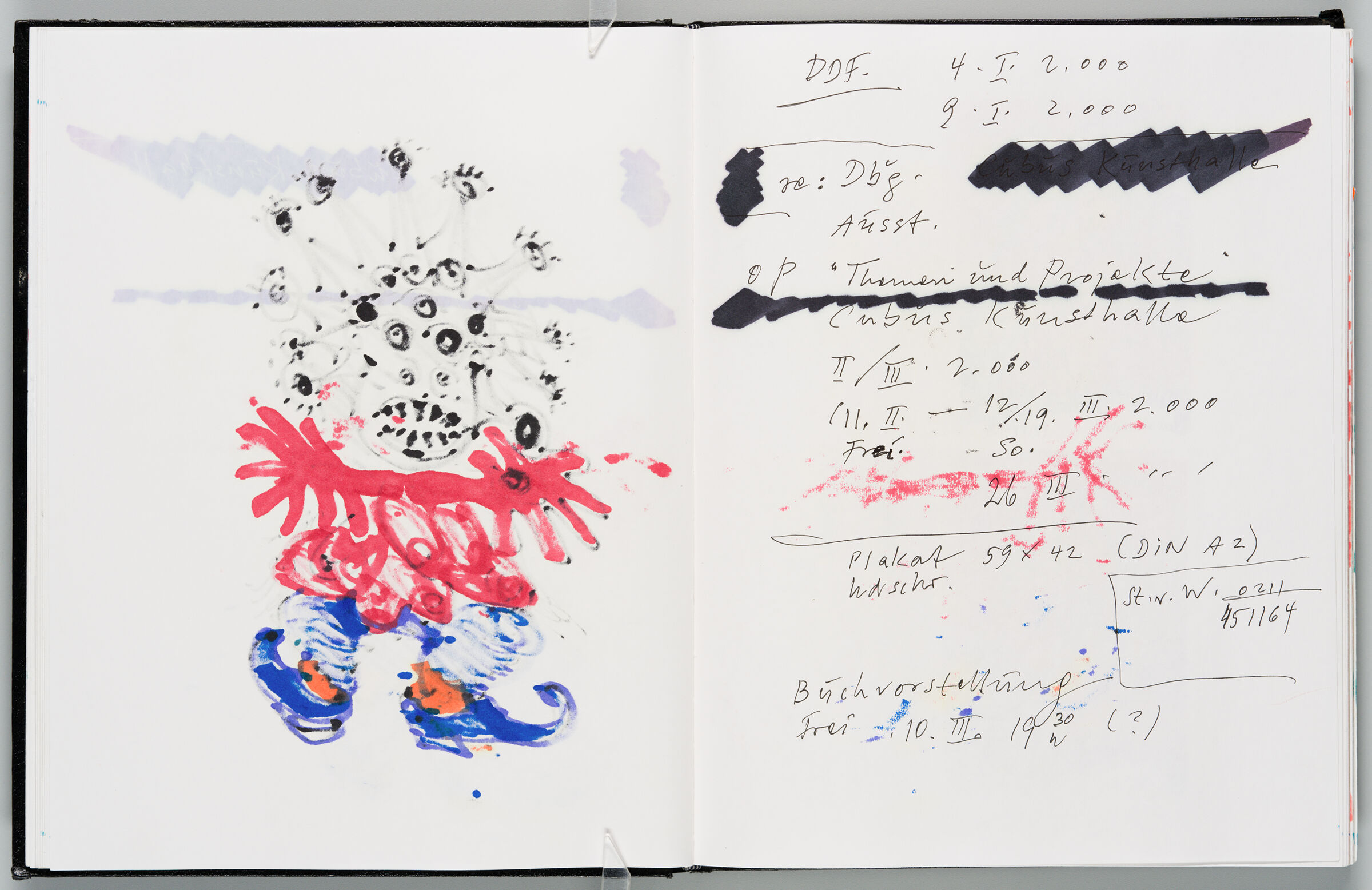 Untitled (Bleed-Through Of Previous Page, Left Page); Untitled (Notes And Schedule, Right Page)