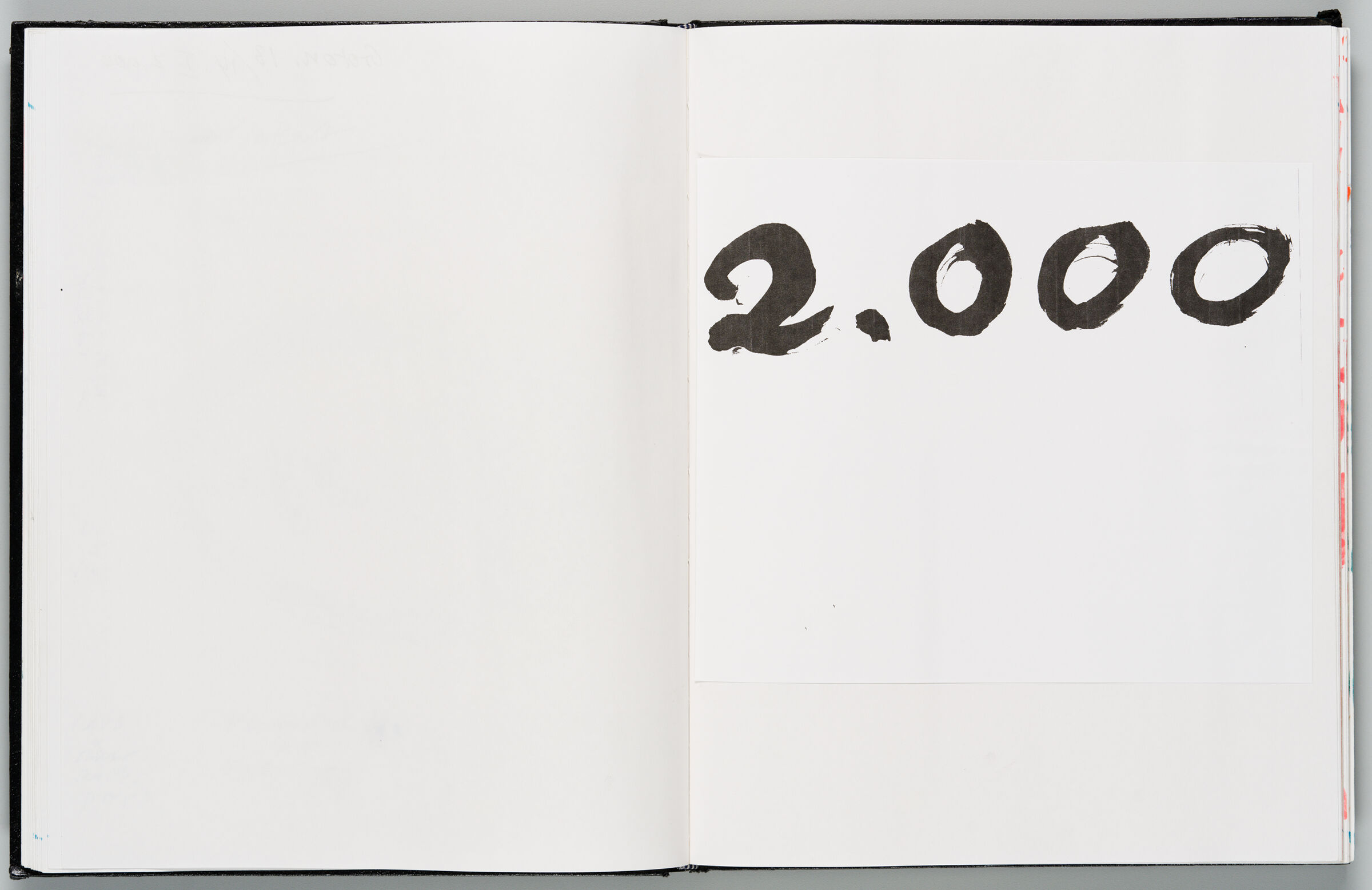 Untitled (Blank, Left Page); Untitled (Adhered Sheet, Right Page)