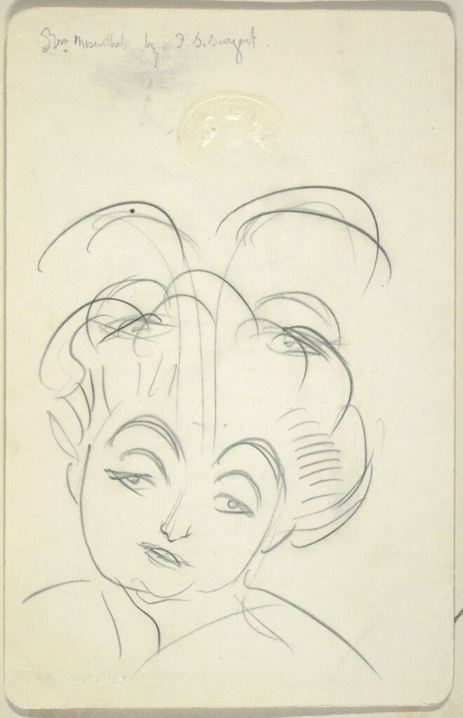 Caricature Portrait Of Mrs. George Mosenthal