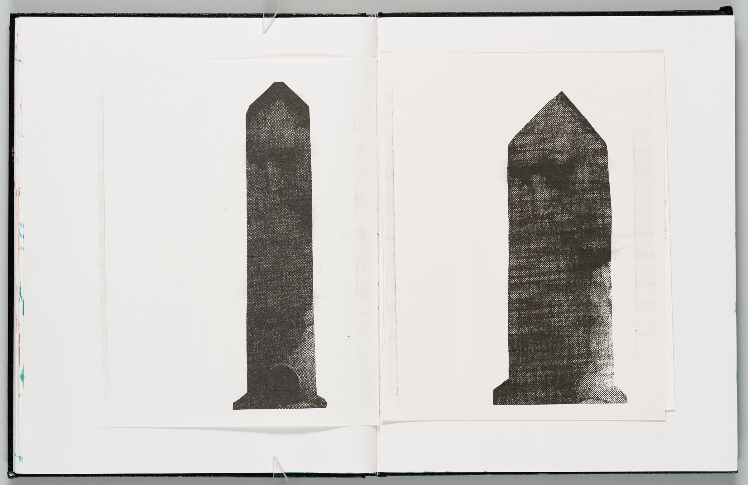 Untitled (Adhered Photocopy, Left Page); Untitled (Adhered Photocopy And Drawing, Right Page)