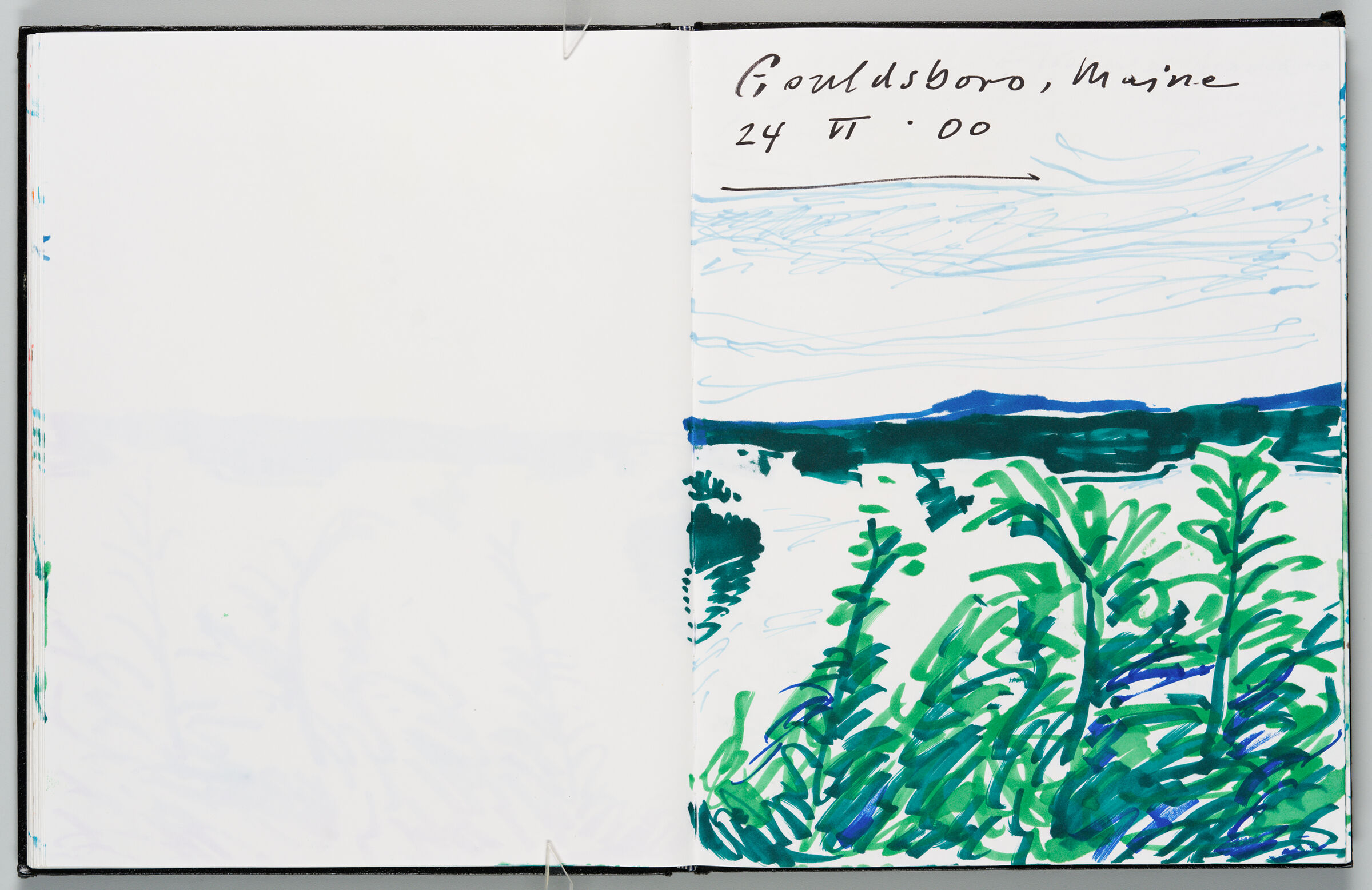 Untitled (Blank, Left Page); Untitled (Maine Landscape, Right Page)