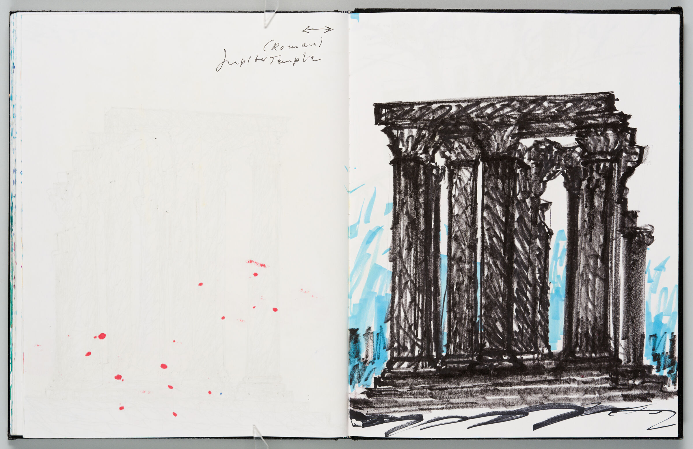Untitled (Bleed-Through From Previous Page, Left Page); Untitled (Jupiter Temple In Athens, Right Page)