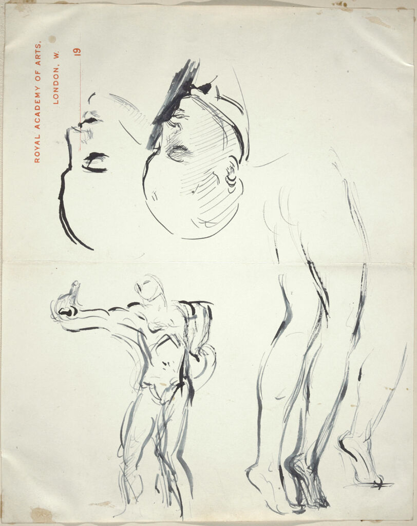 Two Portrait Heads; Legs, After Carpeaux (?); Classical Figure With Snake