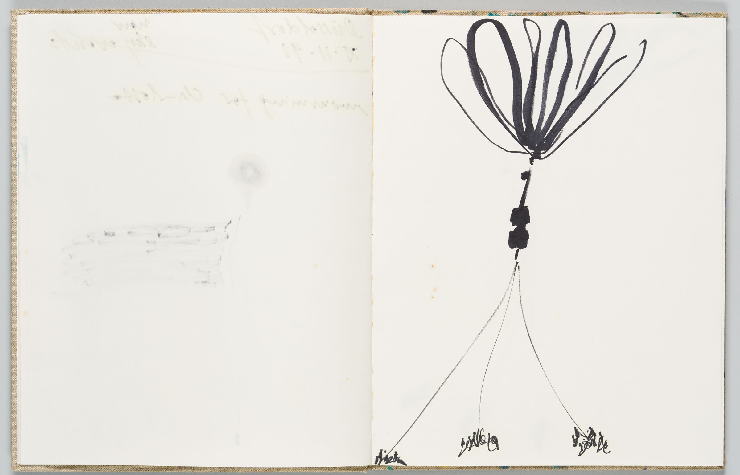 Untitled (Bleed-Through Of Previous Page, Left Page); Untitled (Sky Event For Charlotte, Right Page)