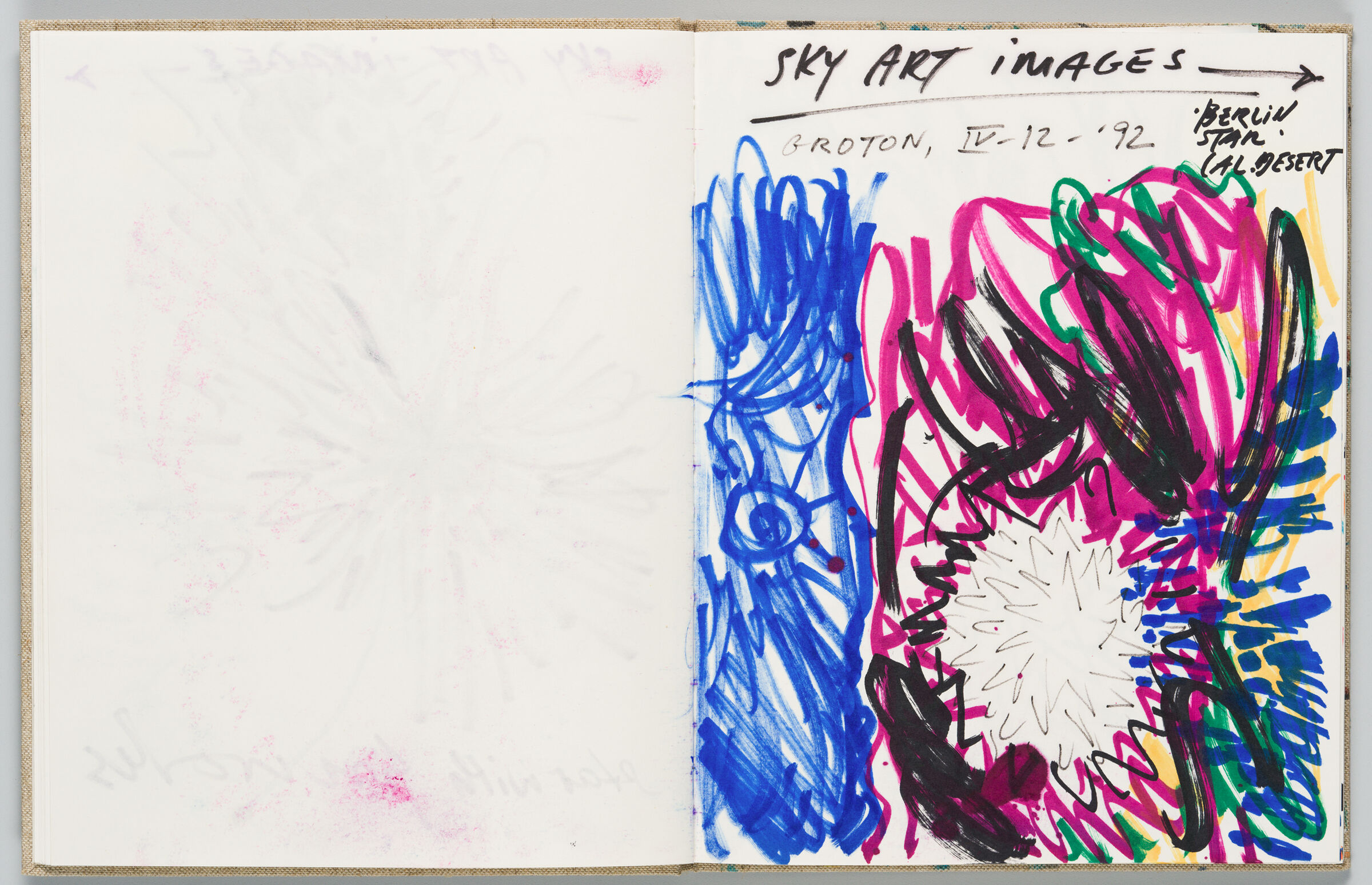Untitled (Bleed-Through Of Previous Page, Left Page); Untitled (Sky Art, Right Page)