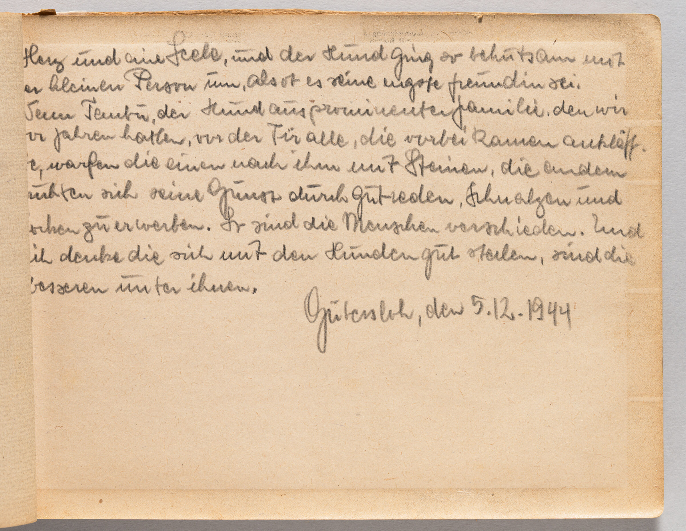 Untitled (Blank, Left Page); Untitled (Diary Entry, Right Page)