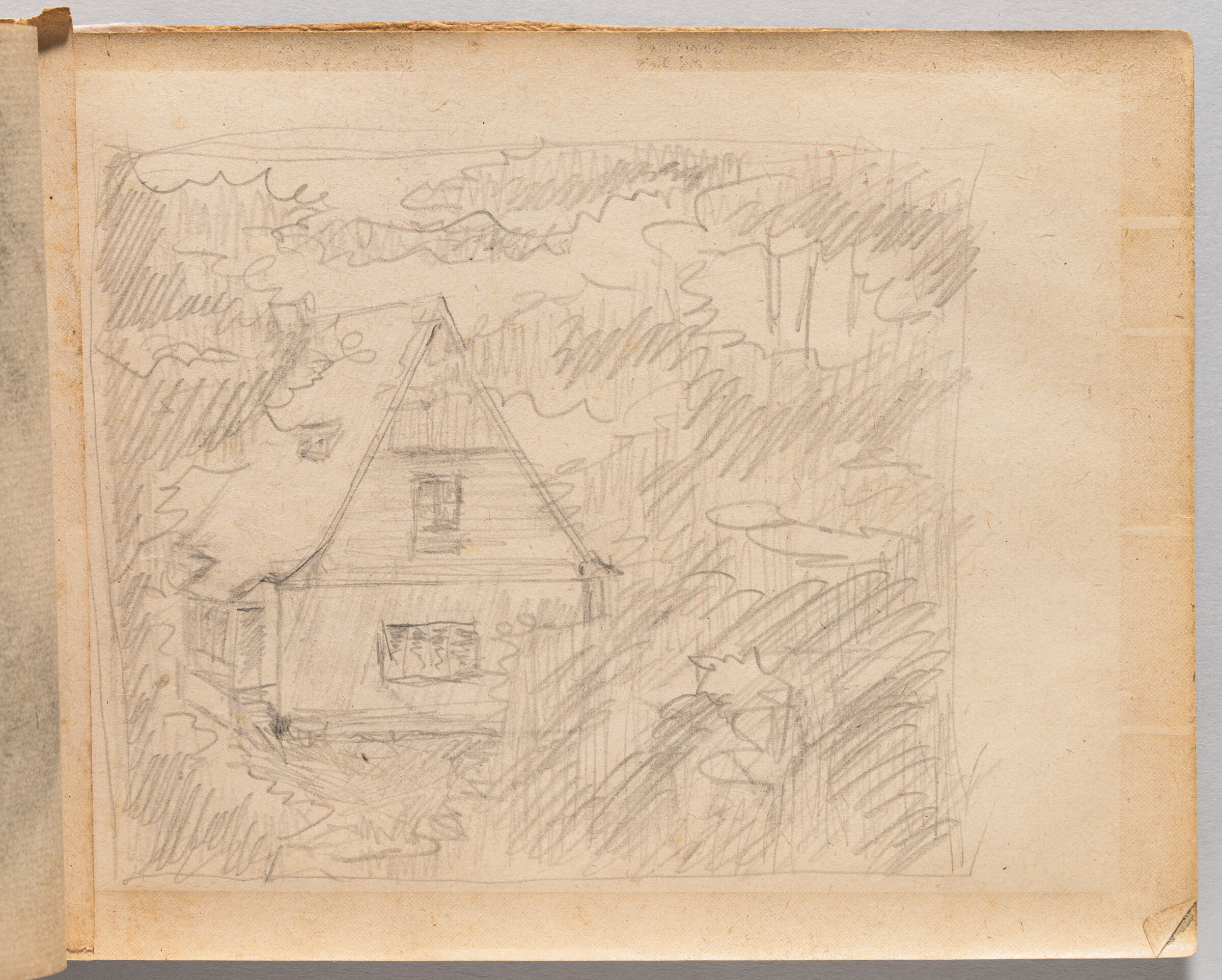 Untitled (Blank With Graphite Transfer, Left Page); Untitled (House, Right Page)