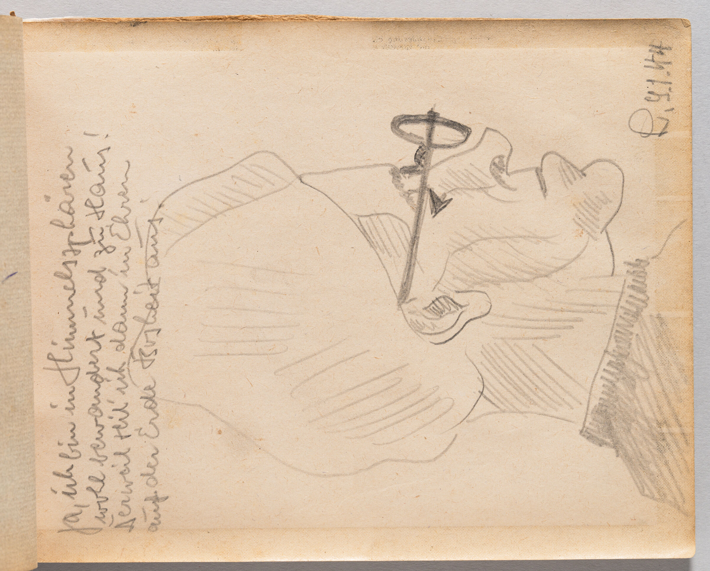 Untitled (Blank, Left Page); Untitled (Portrait Of Woman In Profile, Right Page)