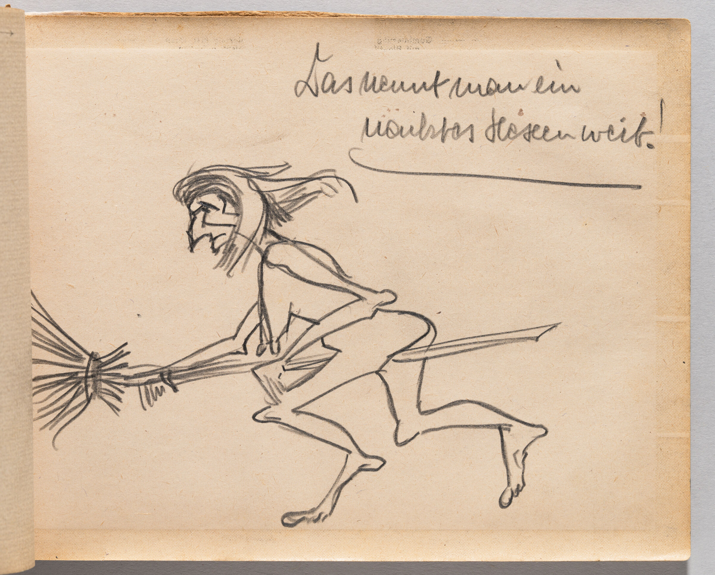 Untitled (Blank, Left Page); Untitled (Witch On Broom, Right Page)