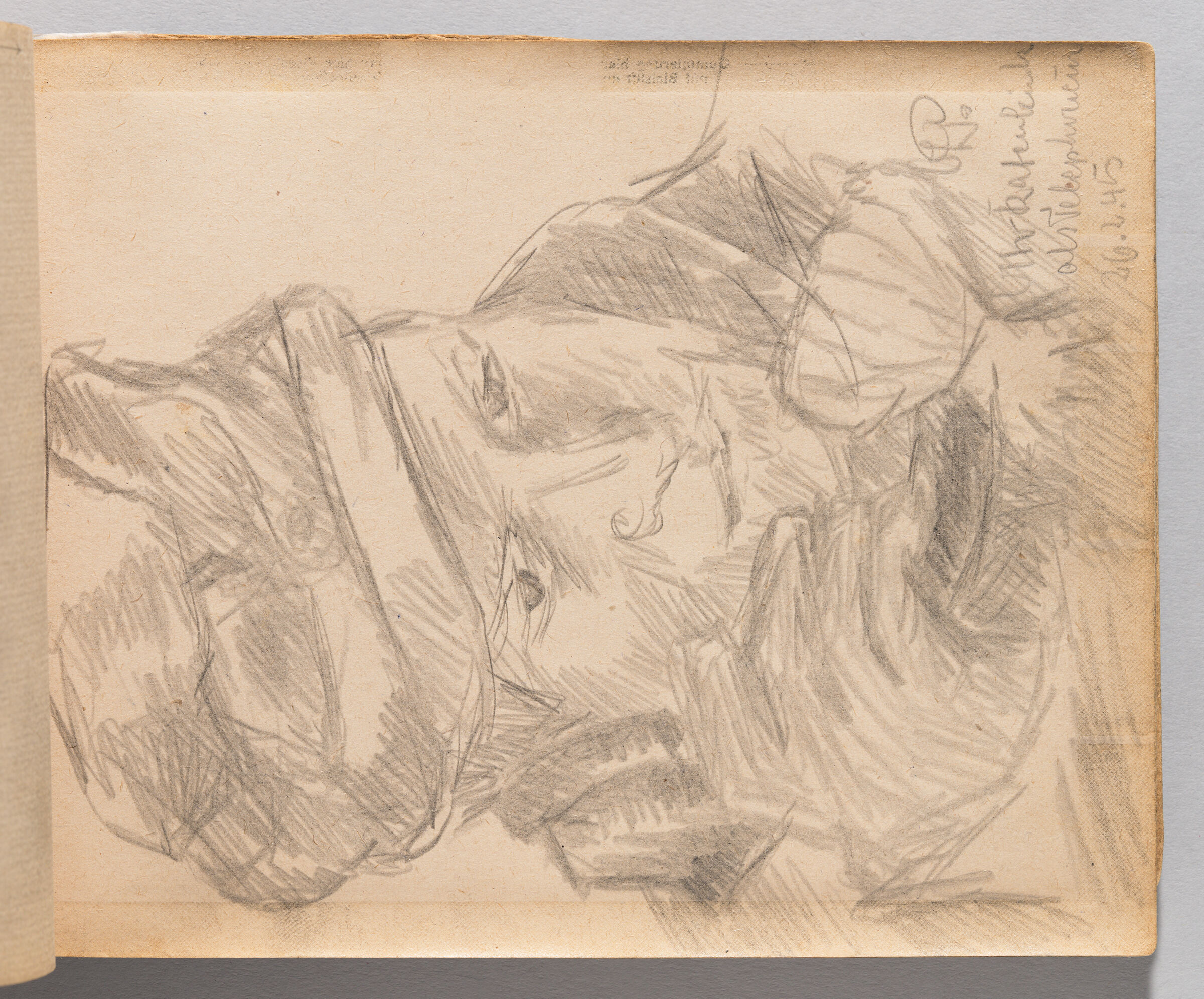 Untitled (Blank, Left Page); Untitled (Portrait Of Male Figure, Right Page)
