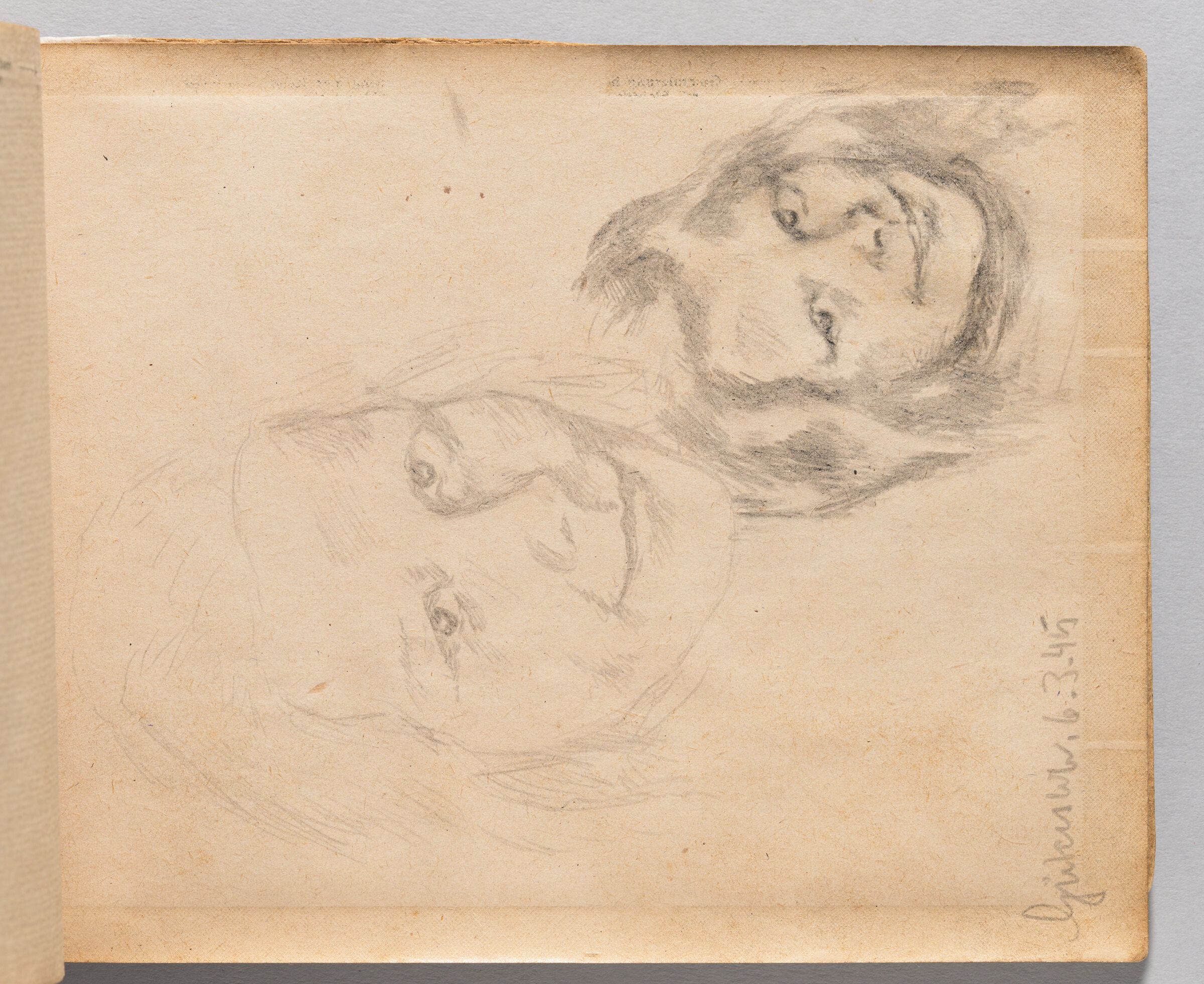 Untitled (Blank, Left Page); Untitled (Studies Of A Girl, Right Page)