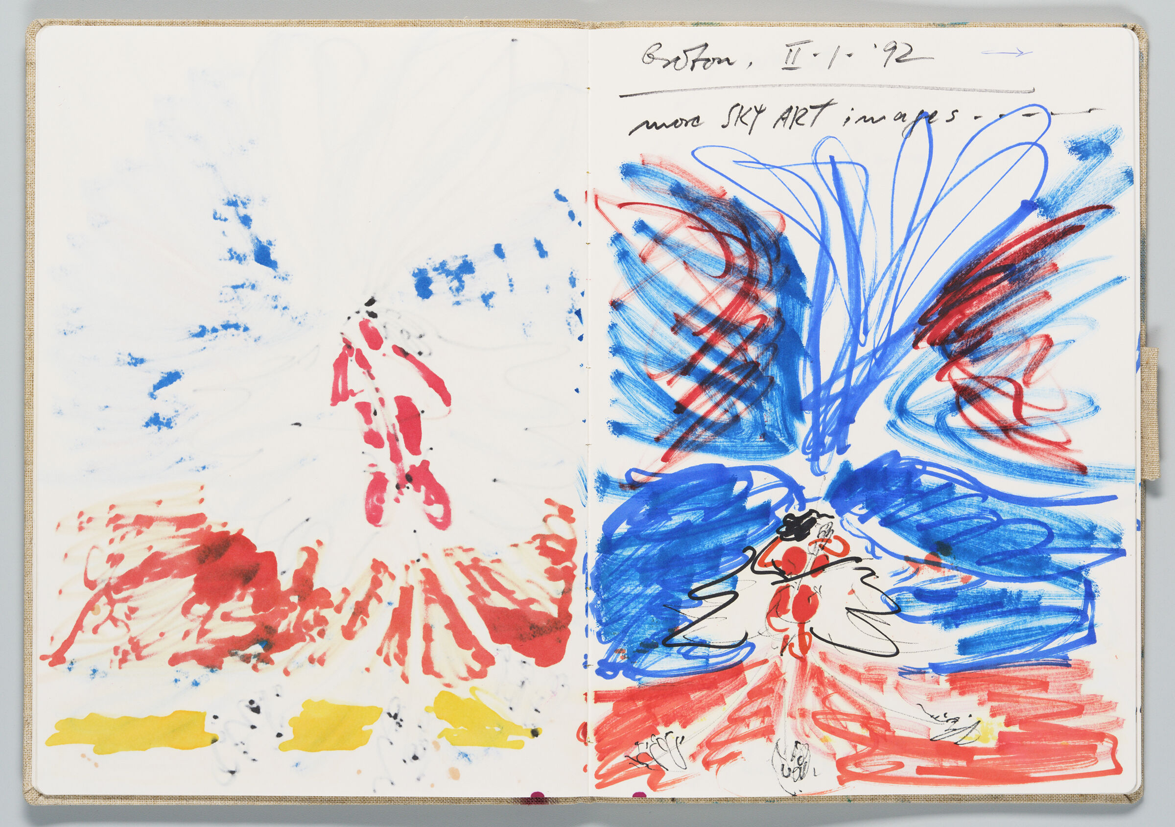 Untitled (Bleed-Through Of Previous Page With Marker Stain, Left Page); Untitled (
