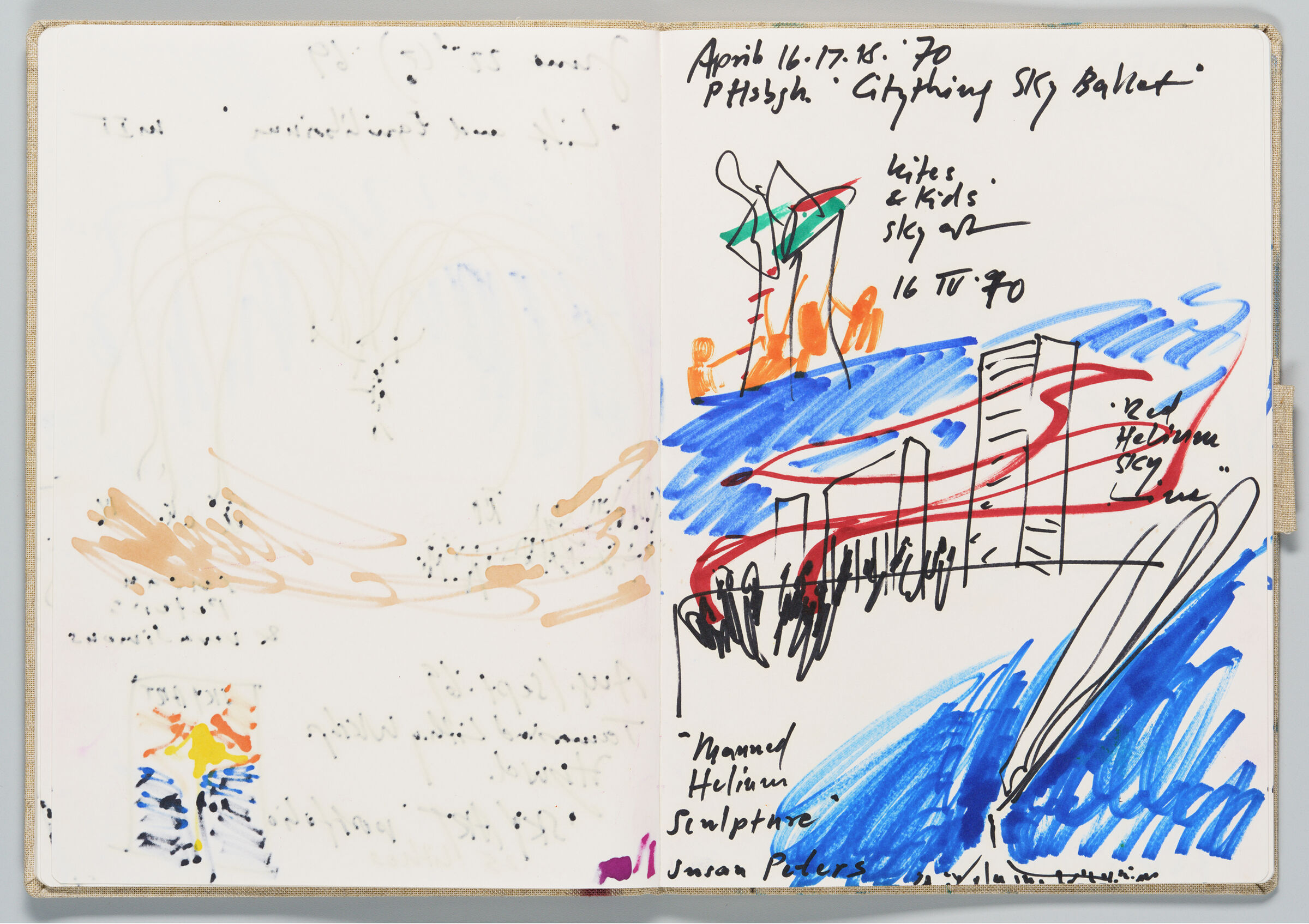 Untitled (Bleed-Through Of Previous Page, Left Page); Untitled (Sketches Of Past Sky Events, Right Page)