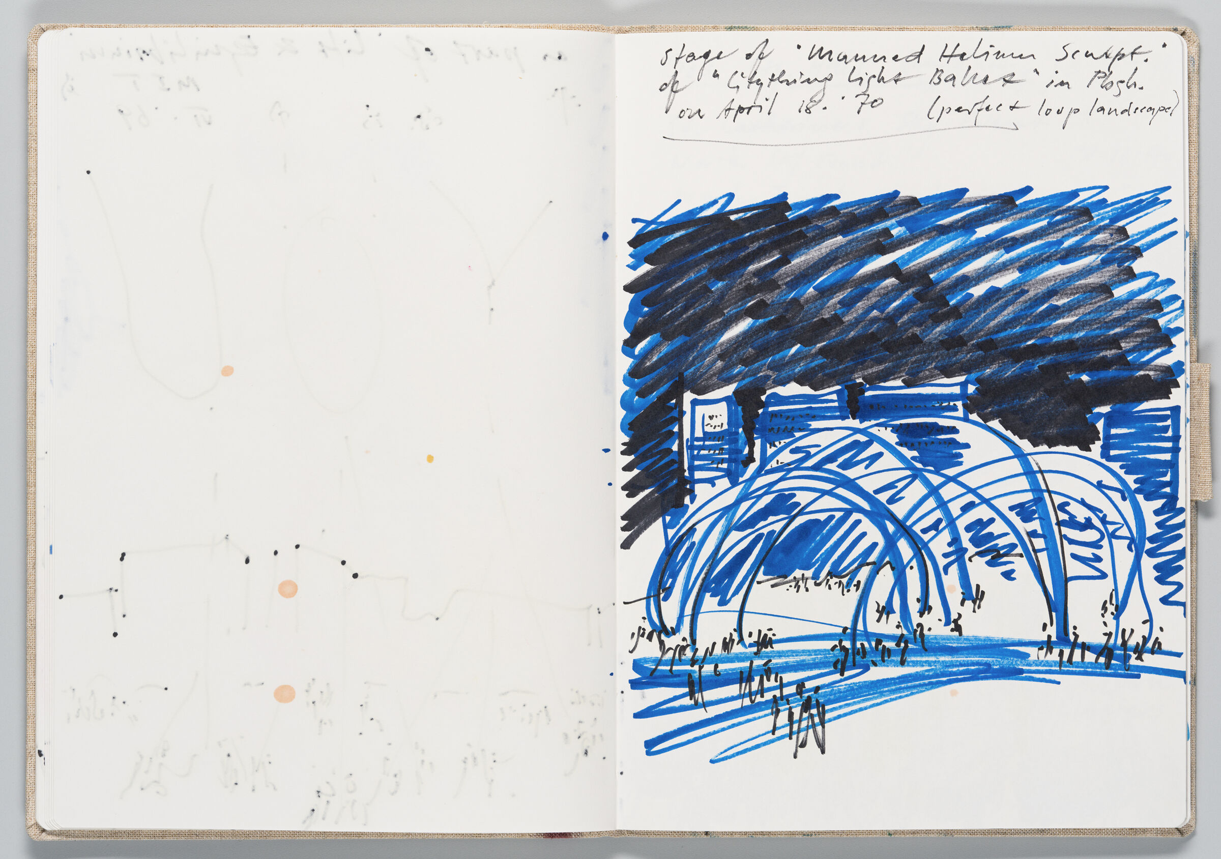 Untitled (Bleed-Through Of Previous Page, Left Page); Untitled (Sketch Of Past Sky Event, Right Page)
