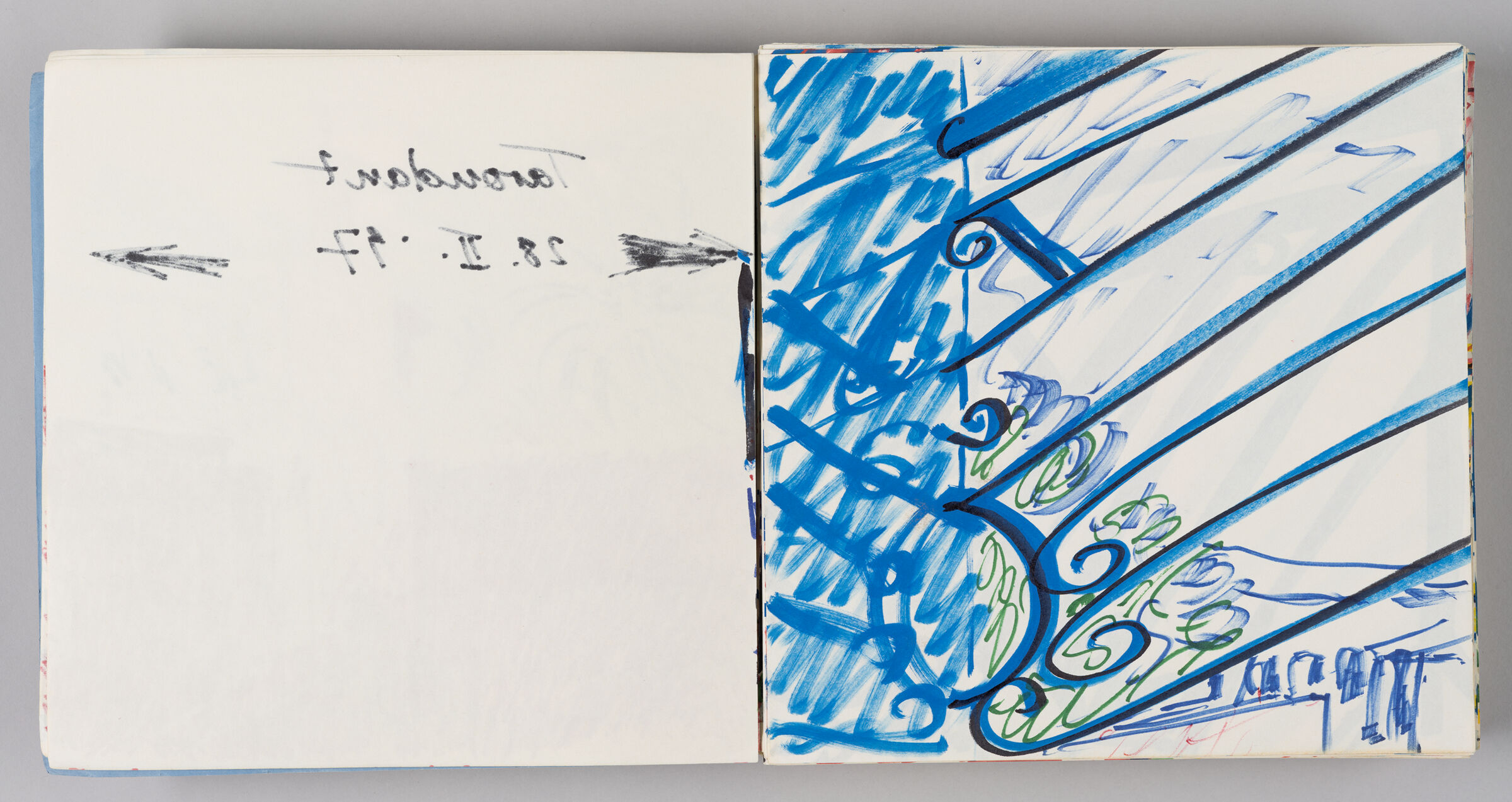 Untitled (Bleed-Through Of Previous Page, Left Page); Untitled (Detail Of Railing, Right Page)