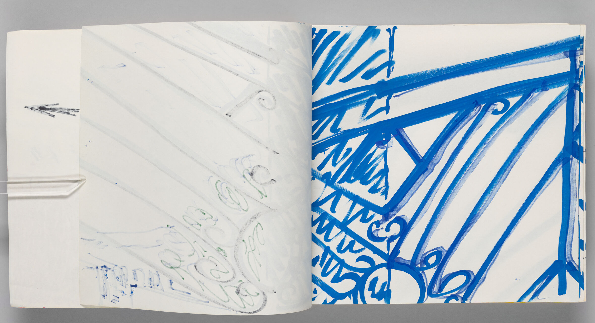 Untitled (Bleed-Through Of Previous Page, Left Page); Untitled (Detail Of Railing, Right Page)