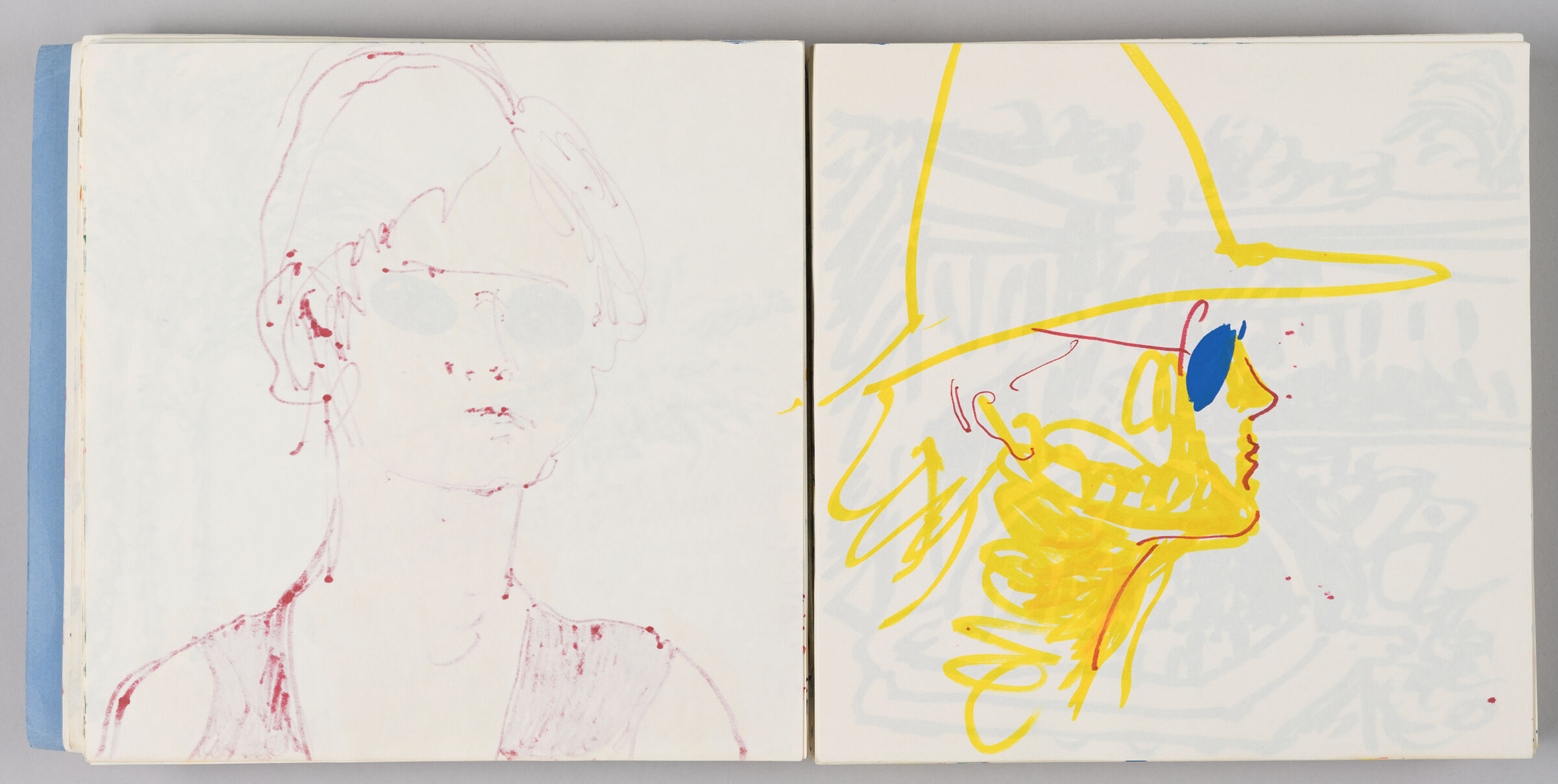 Untitled (Bleed-Through Of Previous Page, Left Page); Untitled (Profile Portrait Of Female Figure [Elizabeth], Right Page)
