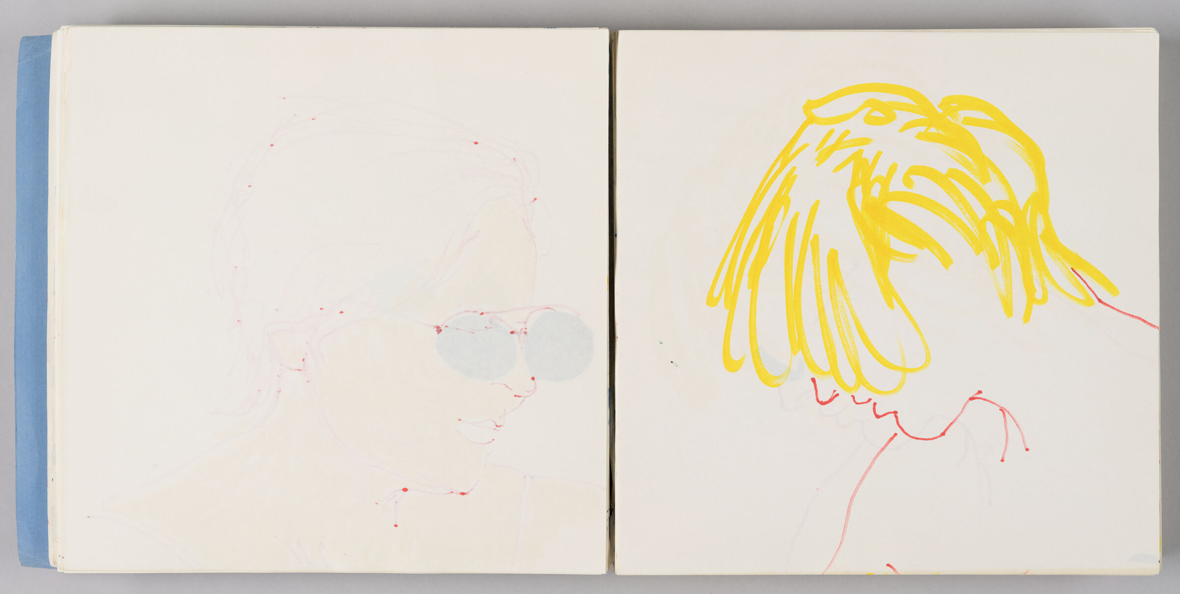 Untitled (Bleed-Through Of Previous Page, Left Page); Untitled (Portrait Of Female Figure [Elizabeth], Right Page)
