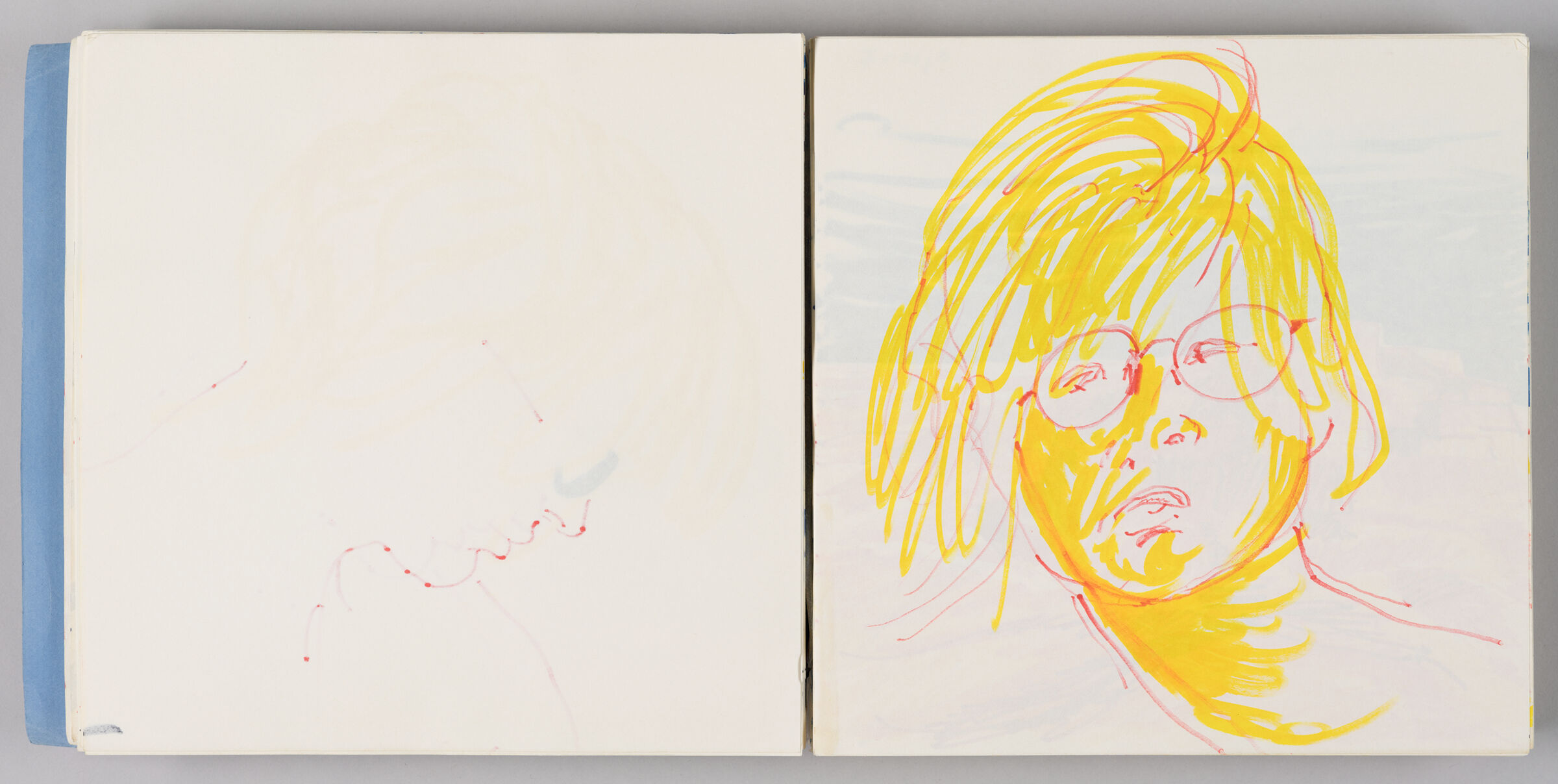 Untitled (Bleed-Through Of Previous Page, Left Page); Untitled (Portrait Of Female Figure [Elizabeth], Right Page)
