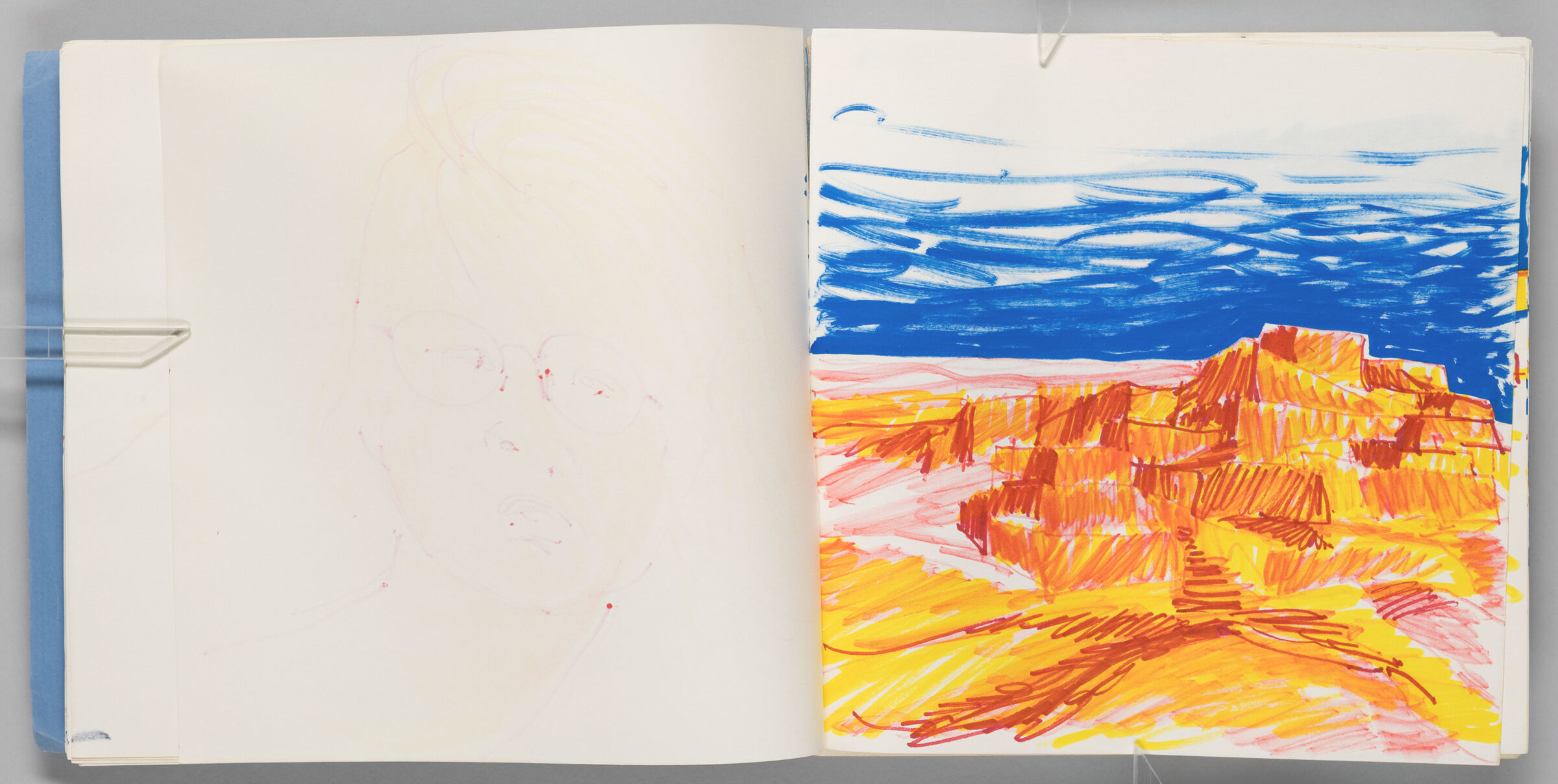 Untitled (Bleed-Through Of Previous Page, Left Page); Untitled (View Of Freija, Right Page)
