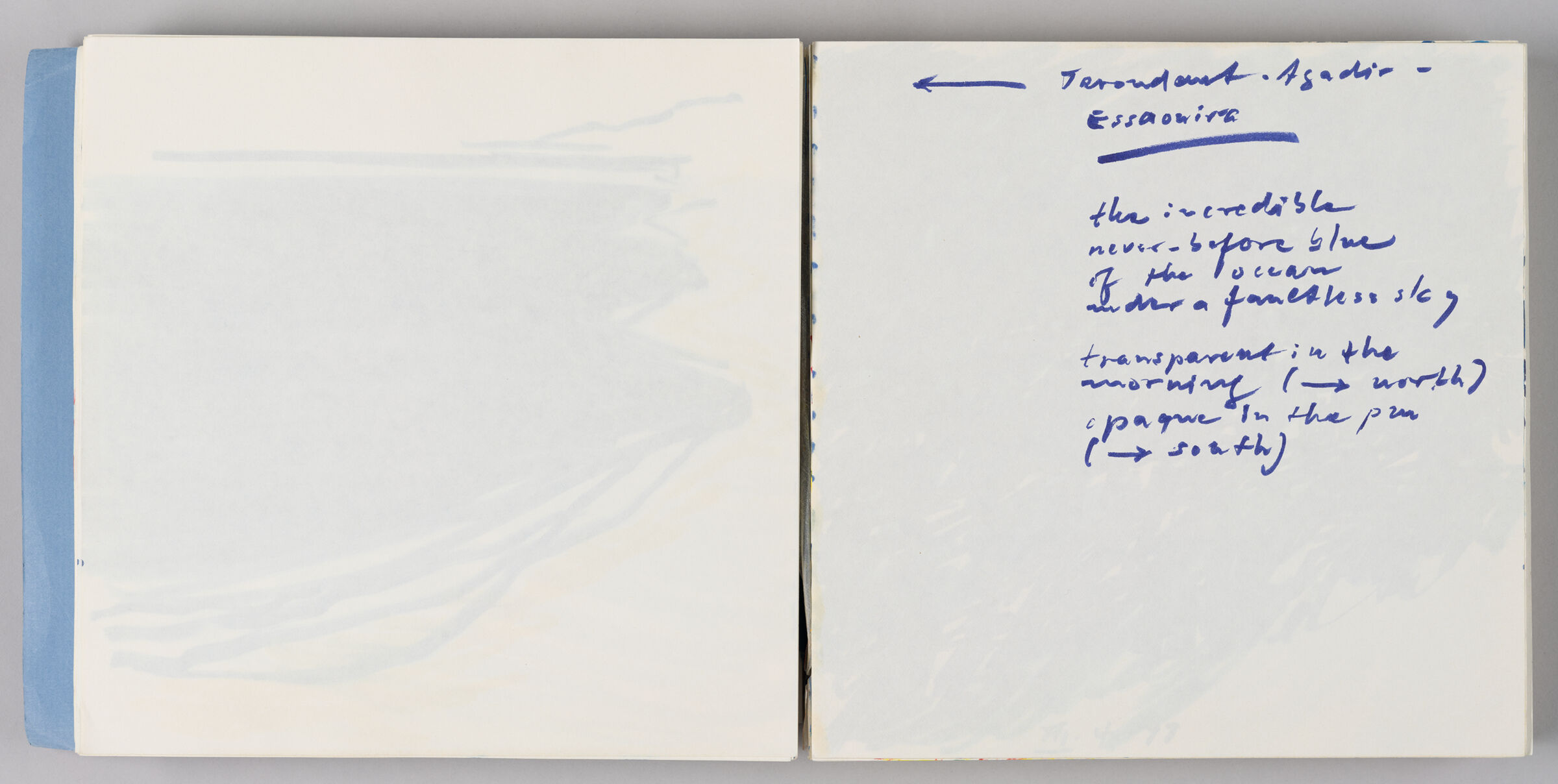 Untitled (Bleed-Through Of Previous Page, Left Page); Untitled (Note, Right Page)

