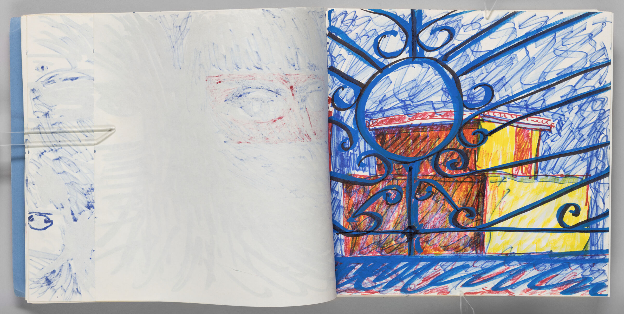 Untitled (Bleed-Through Of Previous Page, Left Page); Untitled (View Through Railing, Right Page)
