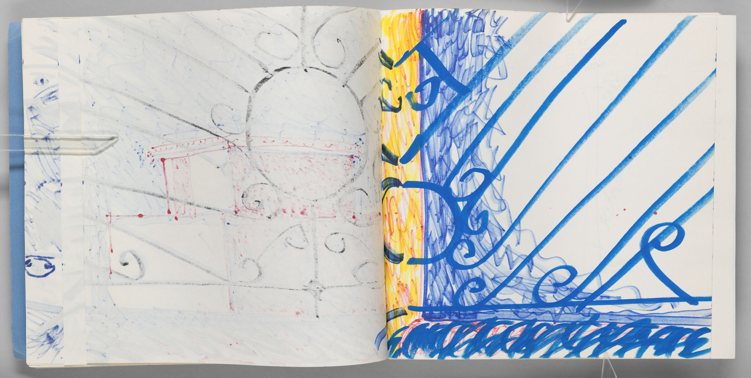 Untitled (Bleed-Through Of Previous Page, Left Page); Untitled (View Through Railing, Right Page)
