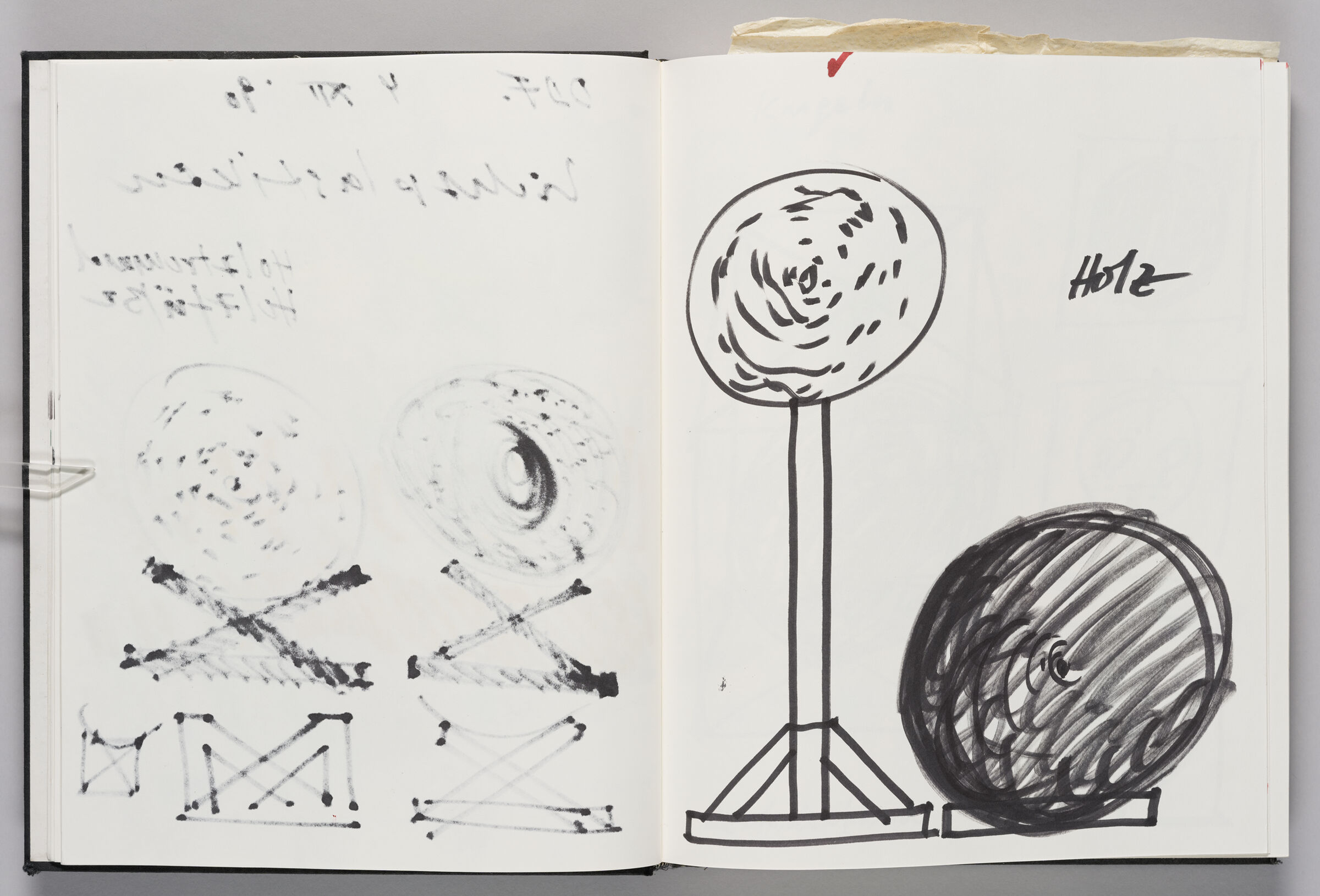 Untitled (Bleed-Through Of Previous Page, Left Page); Untitled (Sketches For Light Sculptures, Right Page)