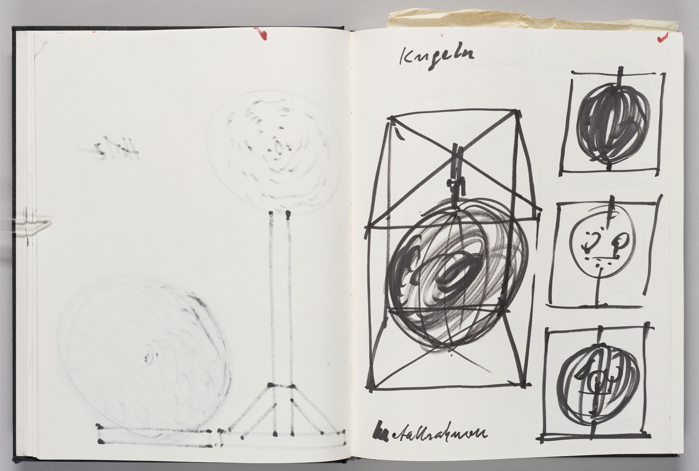 Untitled (Bleed-Through Of Previous Page, Left Page); Untitled (Sketches For Light Sculptures, Right Page)